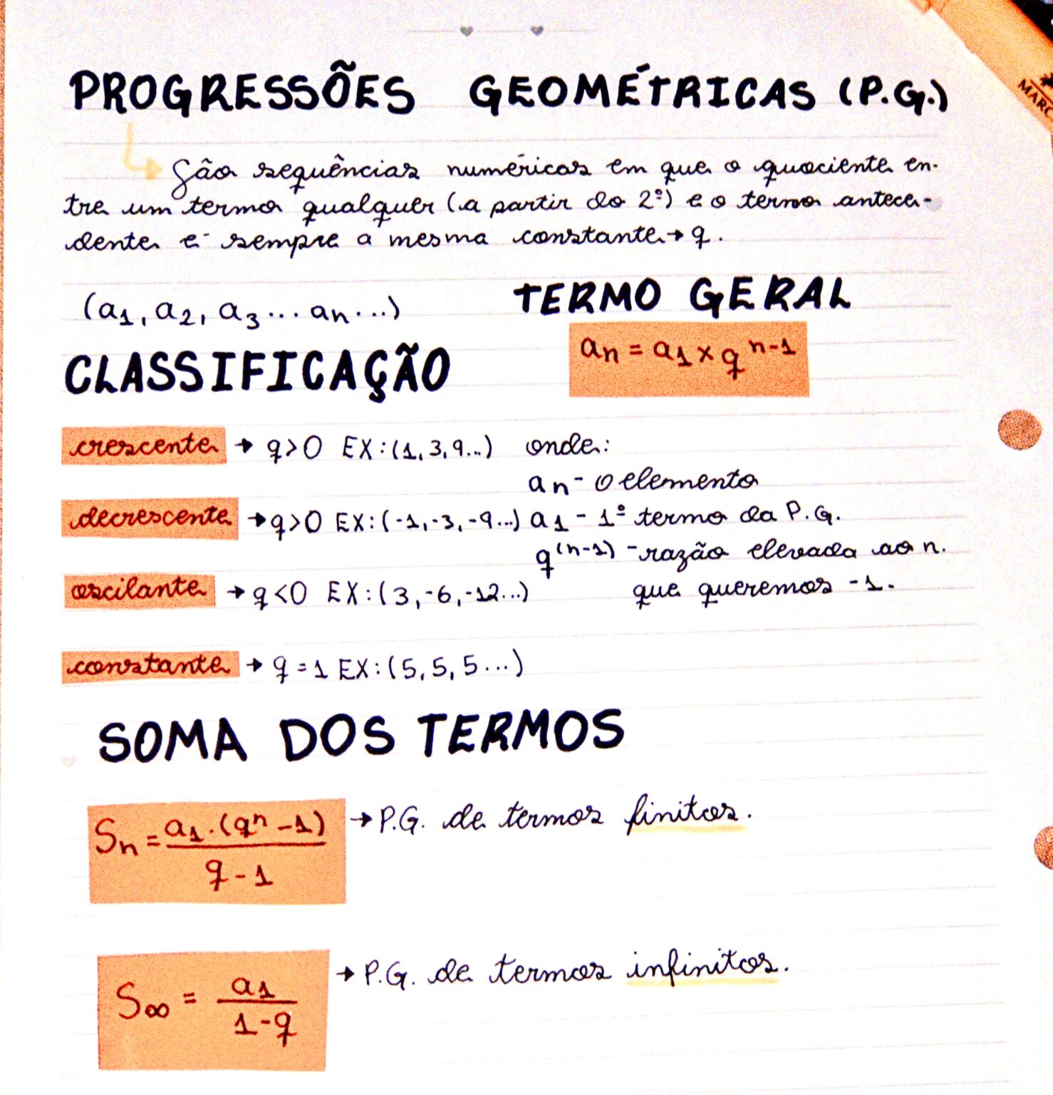 MAPA MENTAL SOBRE PROGRESSÃO GEOMÉTRICA Maps4Study