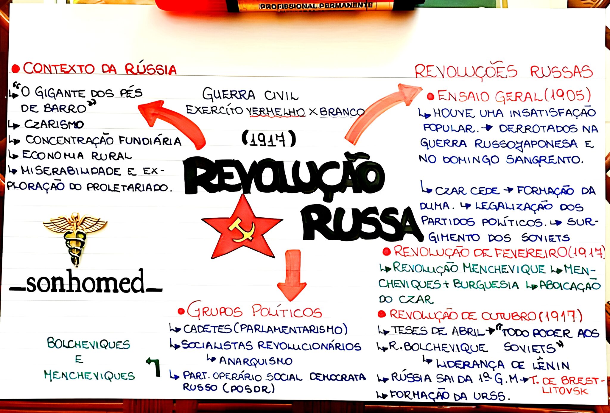 MAPA MENTAL SOBRE REVOLUÇÃO RUSSA - Maps4Study