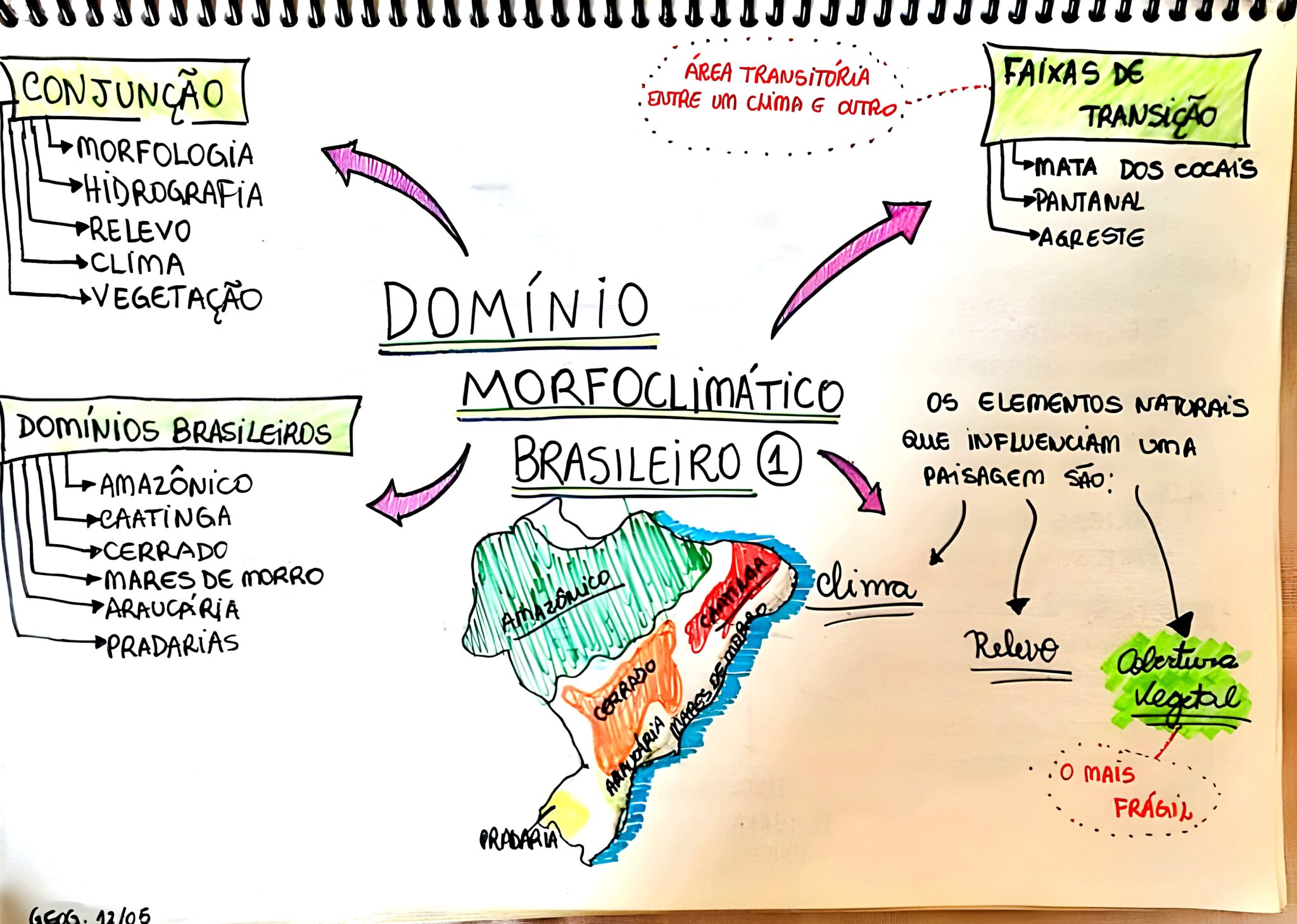MAPA MENTAL SOBRE DOMÍNIOS MORFOCLIMÁTICOS - Maps4Study