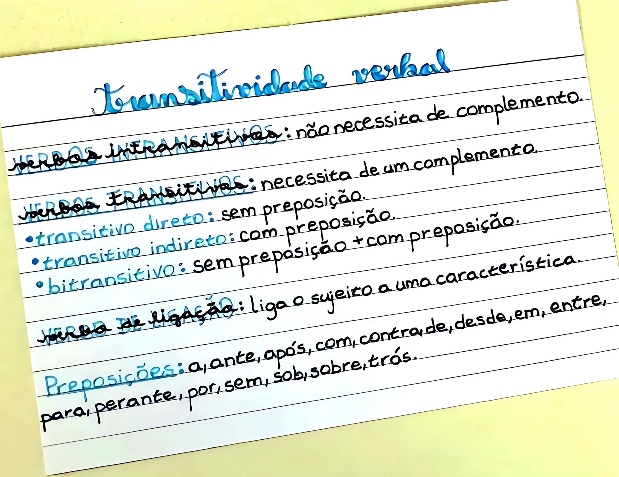 MAPA MENTAL SOBRE TRANSITIVIDADE VERBAL - Maps4Study