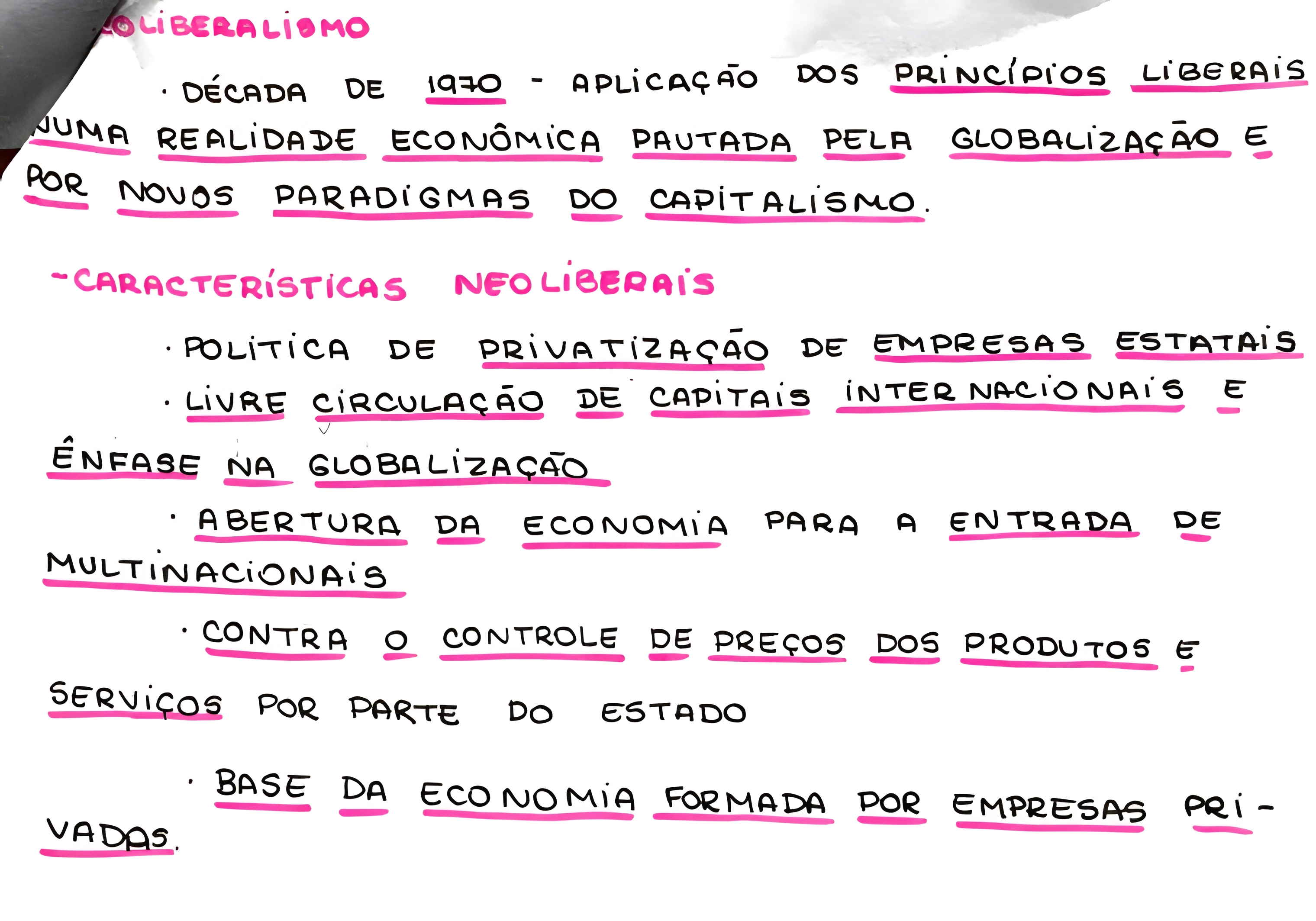 MAPA MENTAL SOBRE NEOLIBERALISMO - Maps4Study