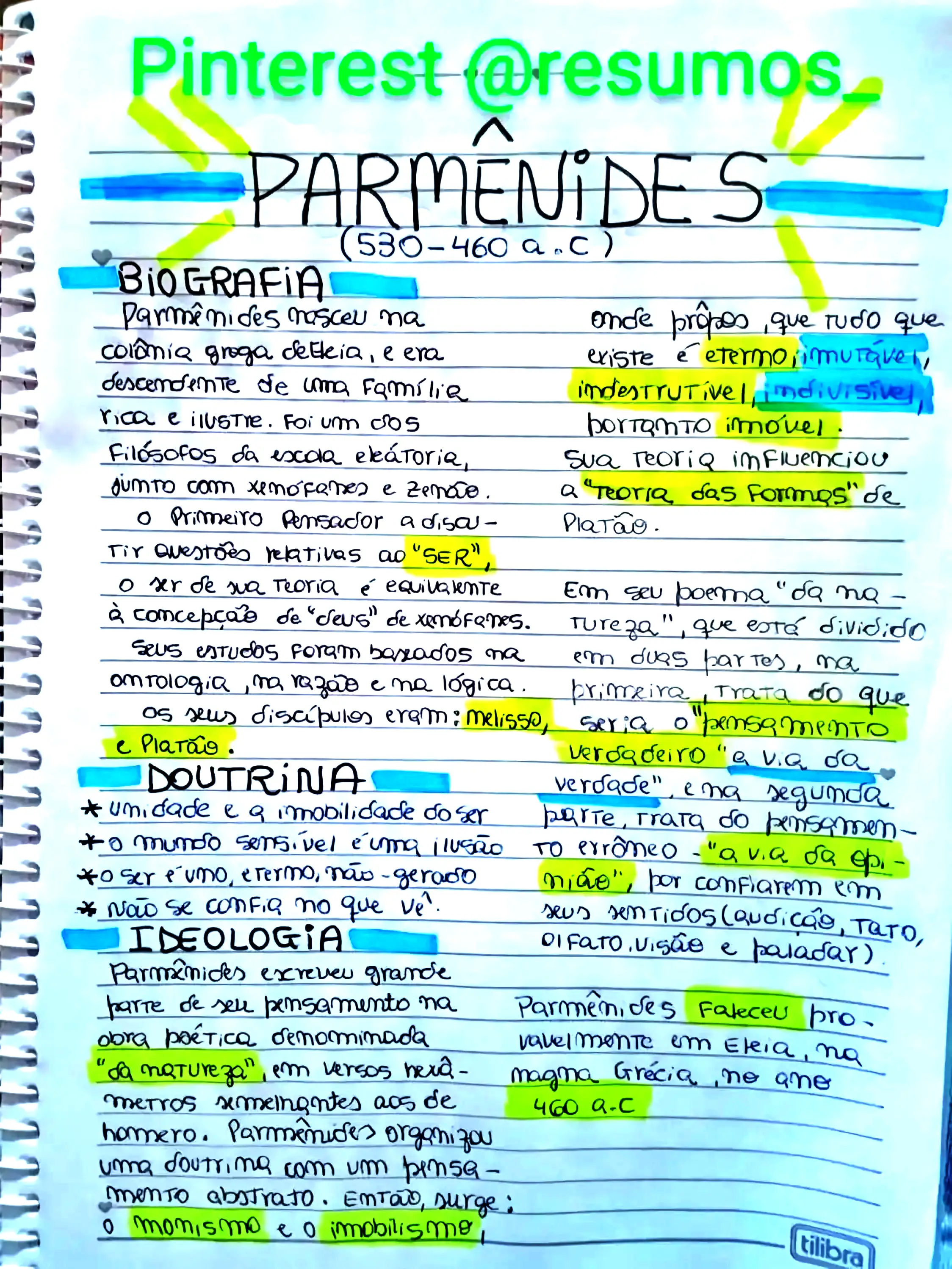 MAPA MENTAL SOBRE PARMÊNIDES