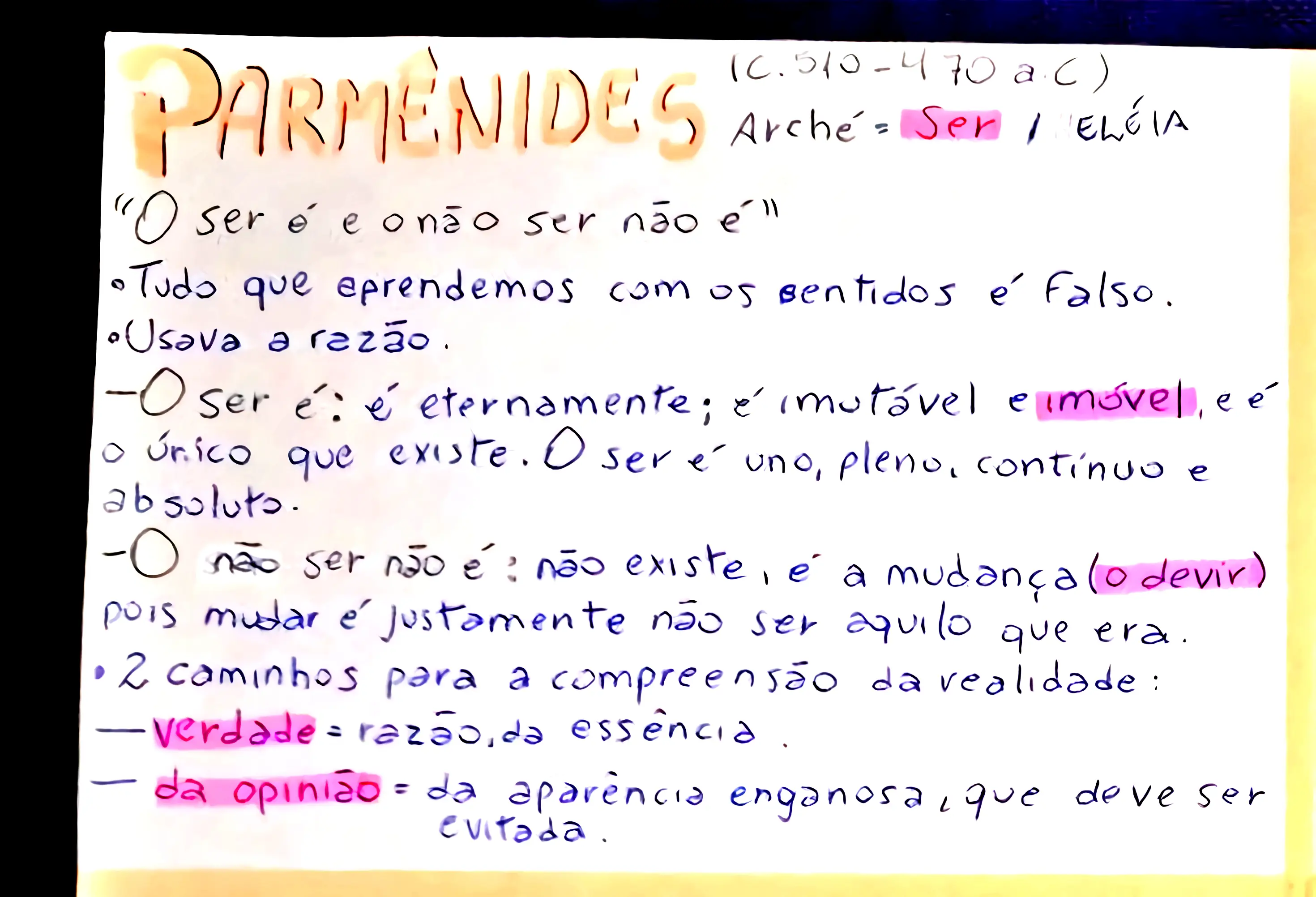 MAPA MENTAL SOBRE PARMÊNIDES