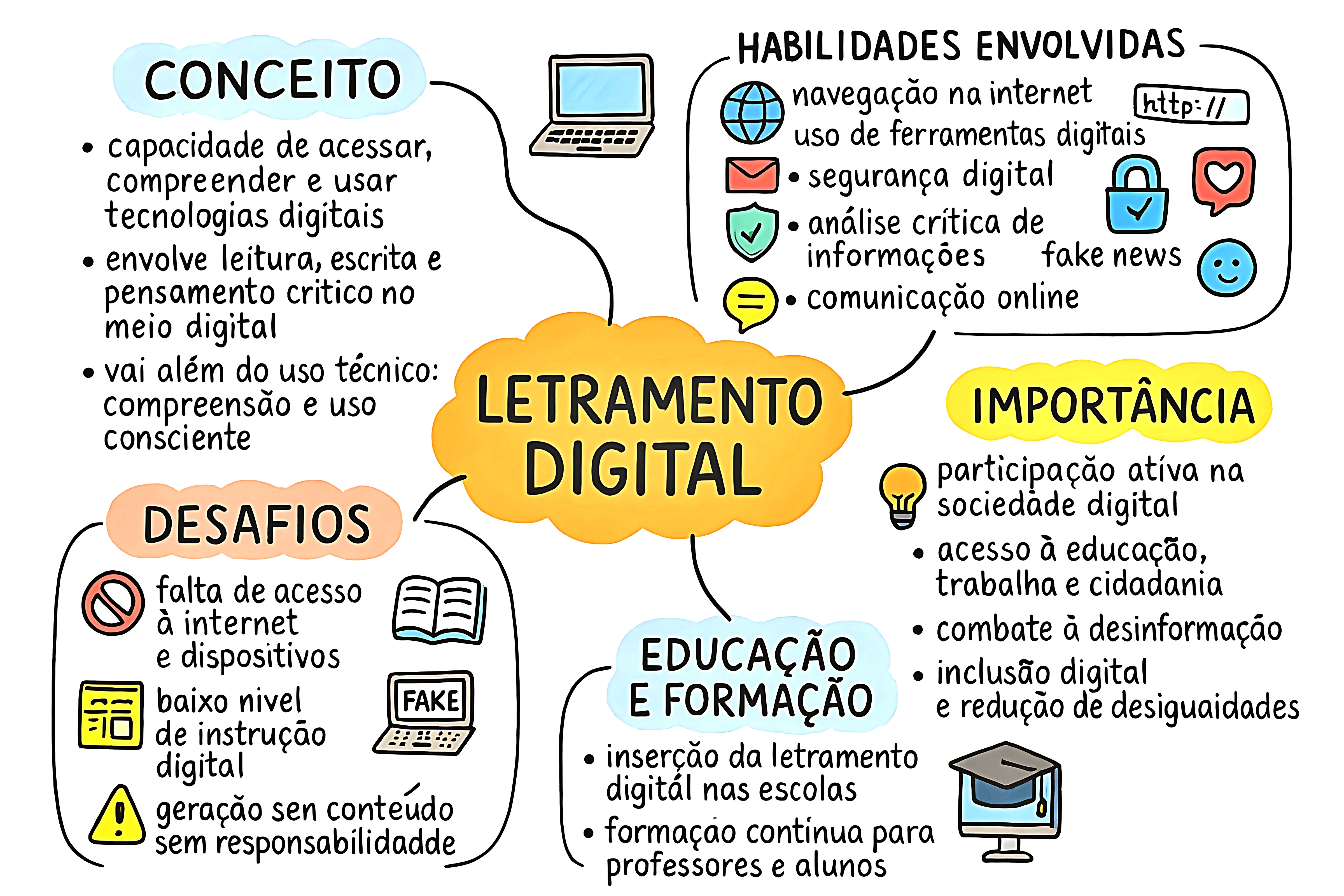 MAPA MENTAL SOBRE LETRAMENTO DIGITAL