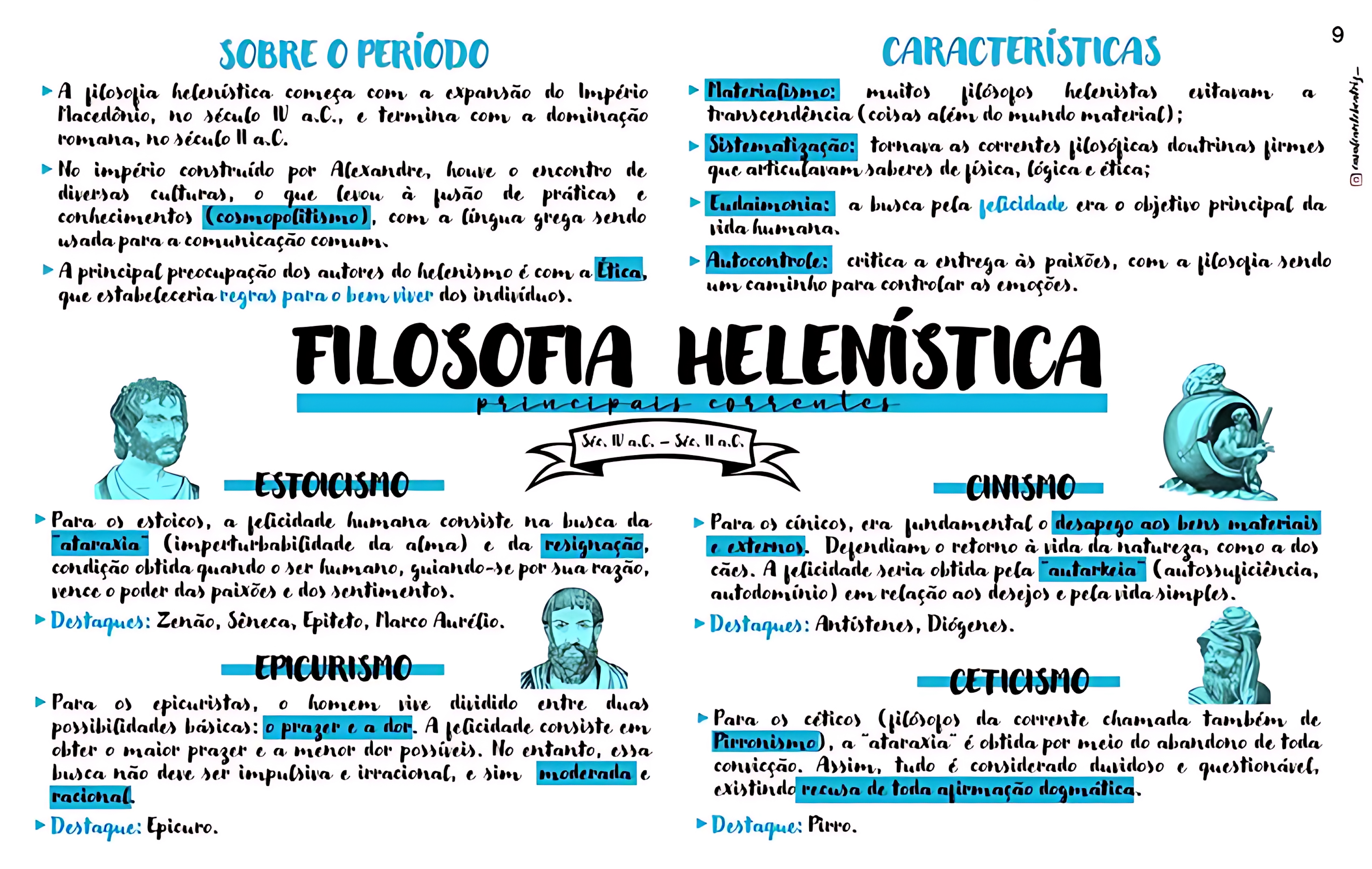 MAPA MENTAL SOBRE FILOSOFIA HELENÍSTICA