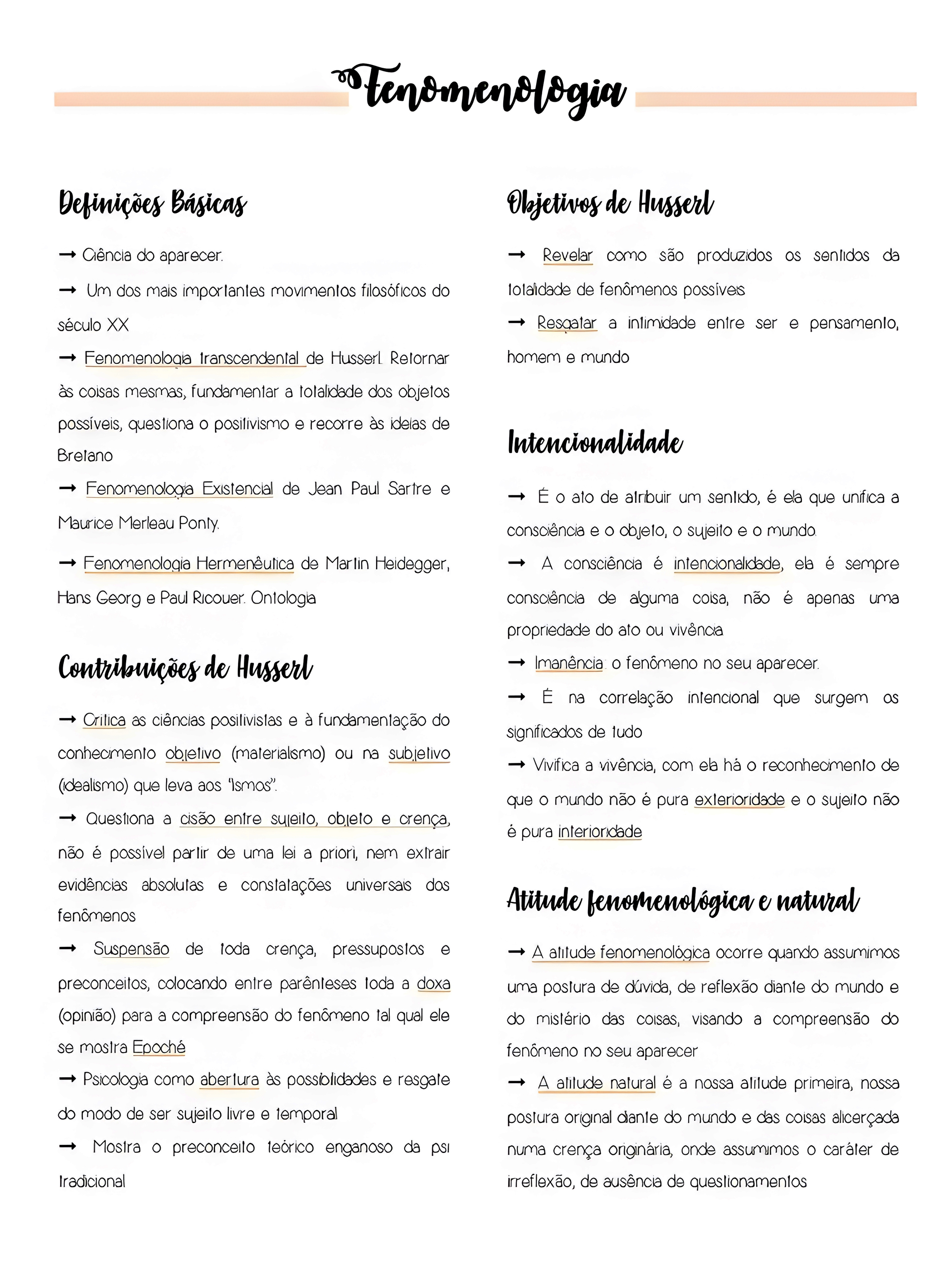 MAPA MENTAL SOBRE FENOMENOLOGIA