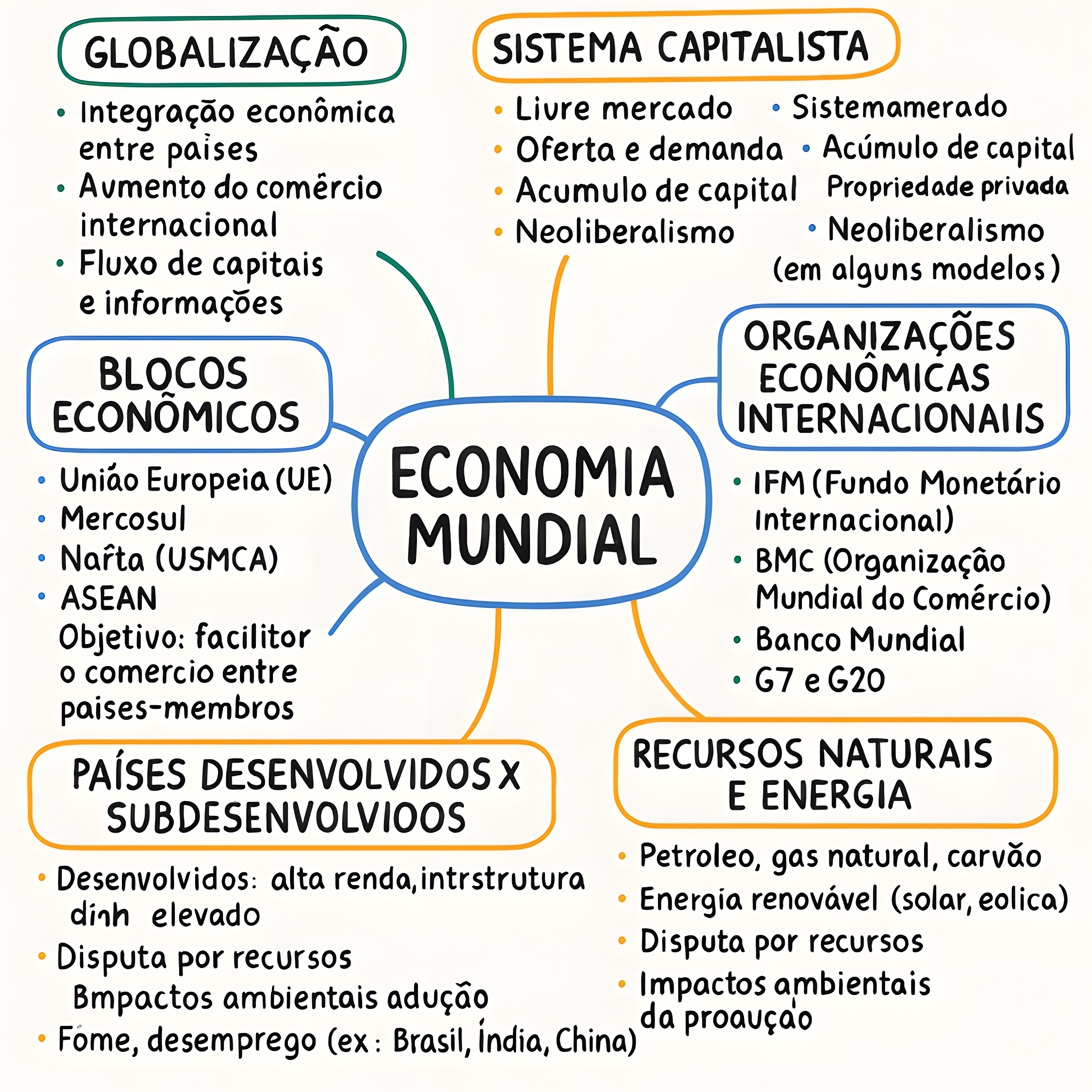 MAPA MENTAL SOBRE ECONOMIA MUNDIAL