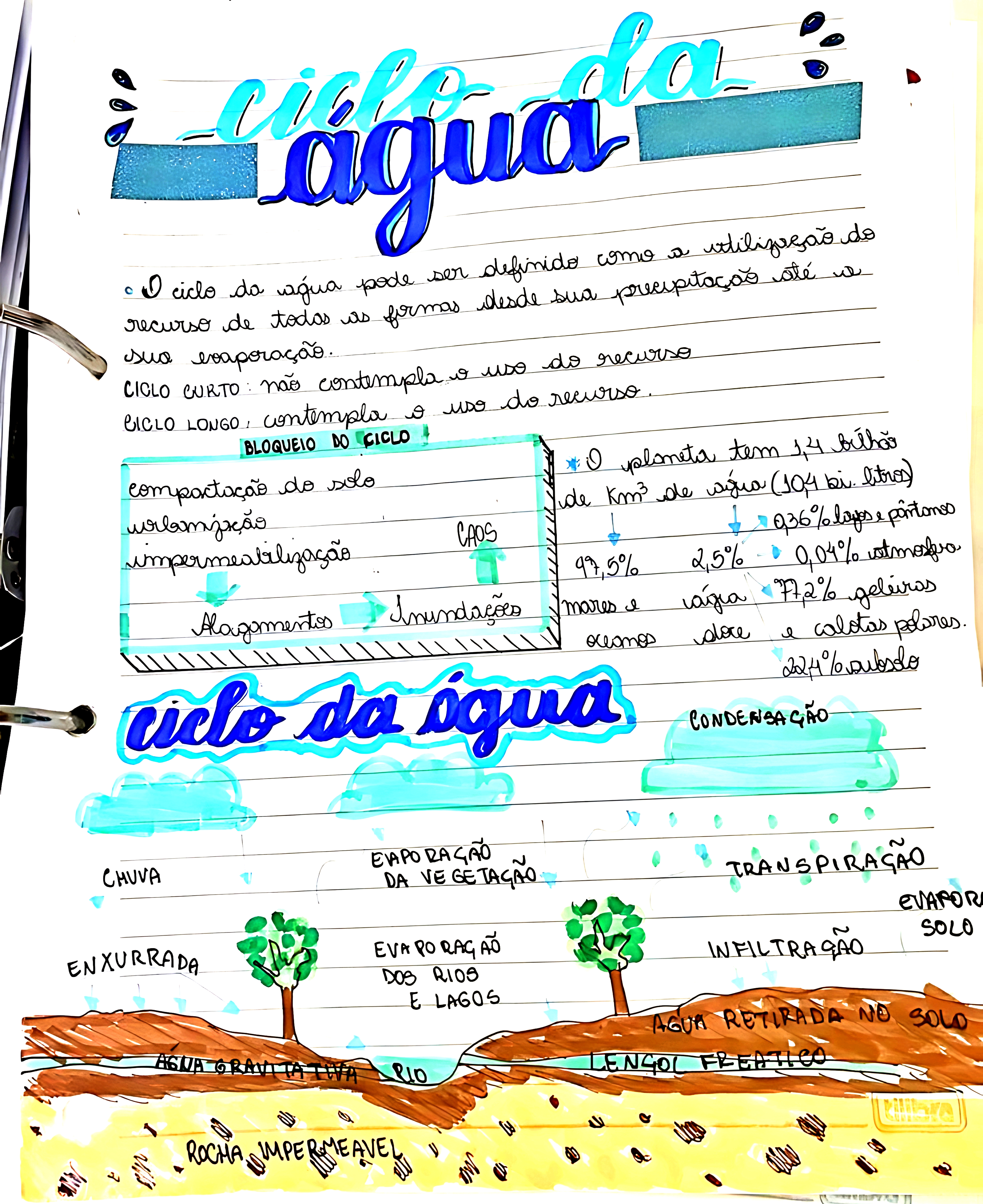 MAPA MENTAL SOBRE CICLO DA ÁGUA