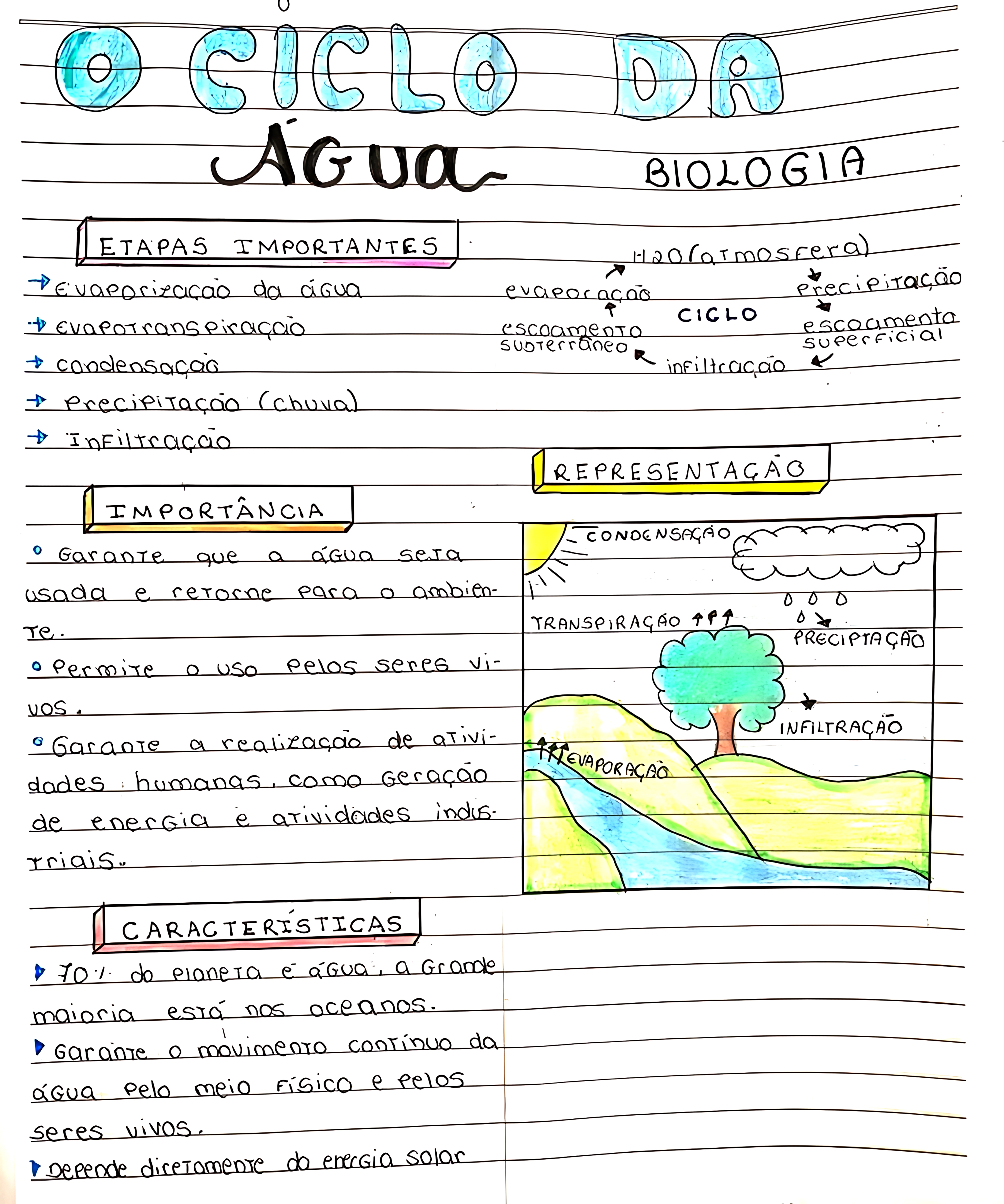 MAPA MENTAL SOBRE CICLO DA ÁGUA