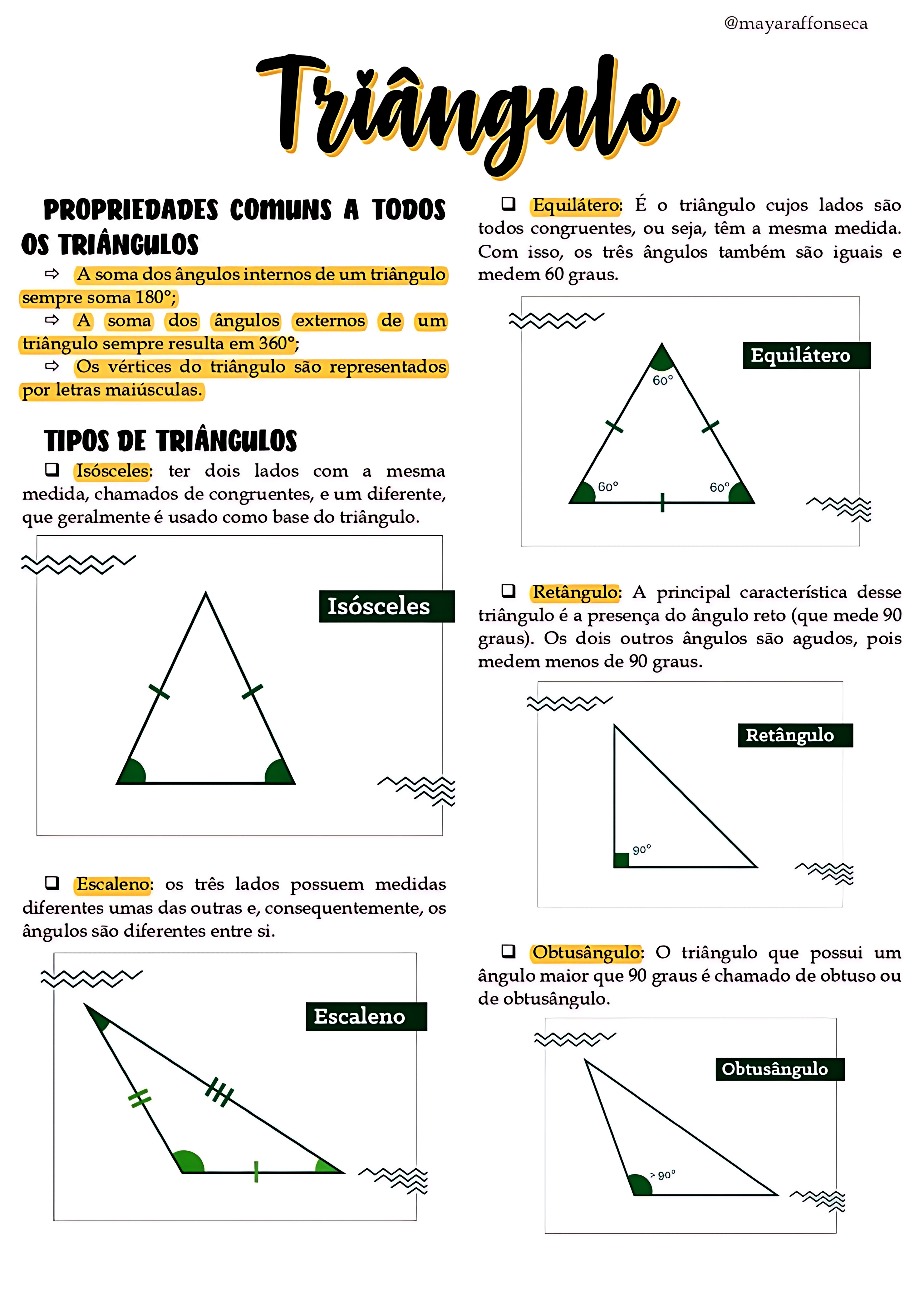 MAPA MENTAL SOBRE TRIÂNGULOS