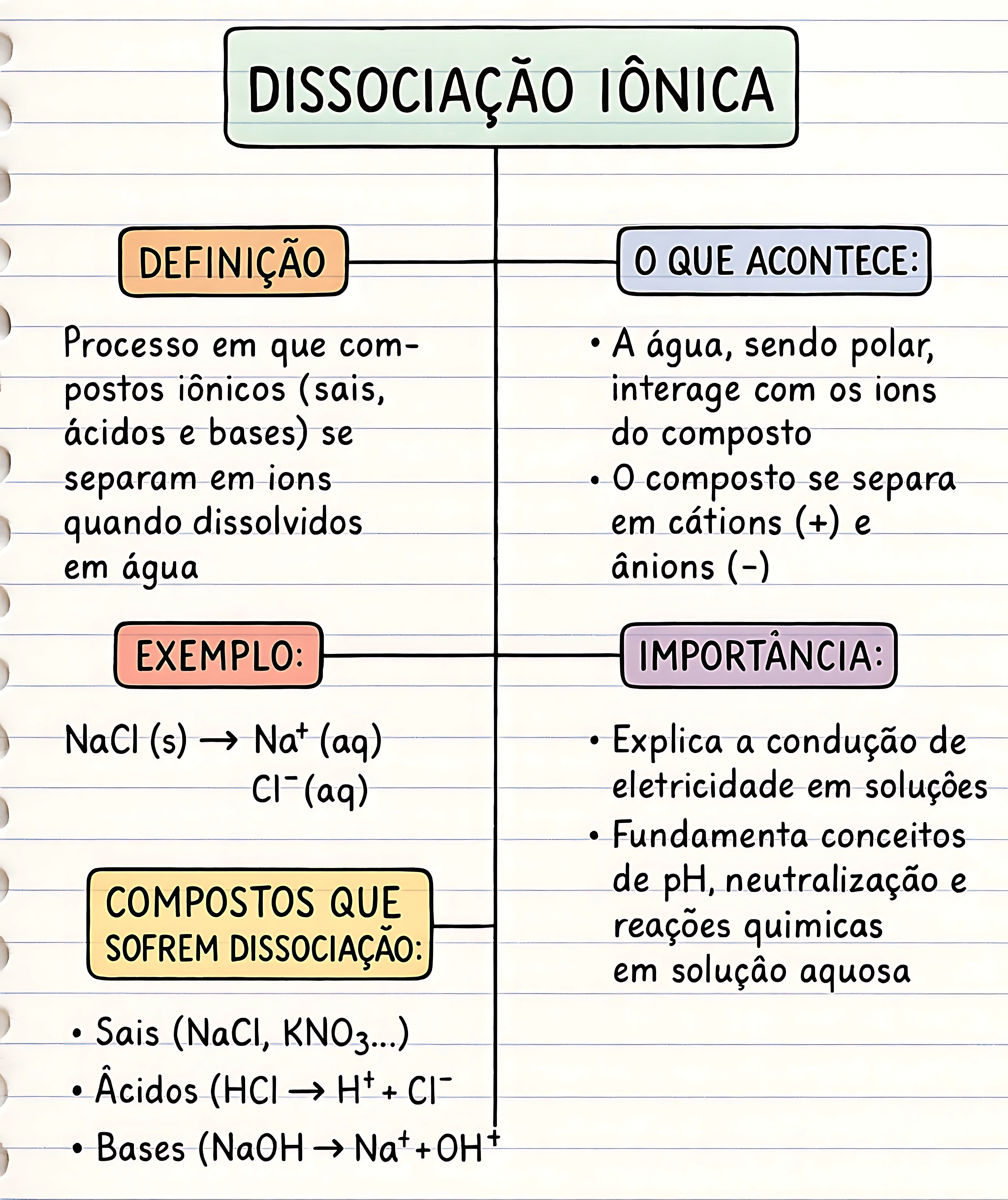 MAPA MENTAL SOBRE DISSOCIAÇÃO IÔNICA