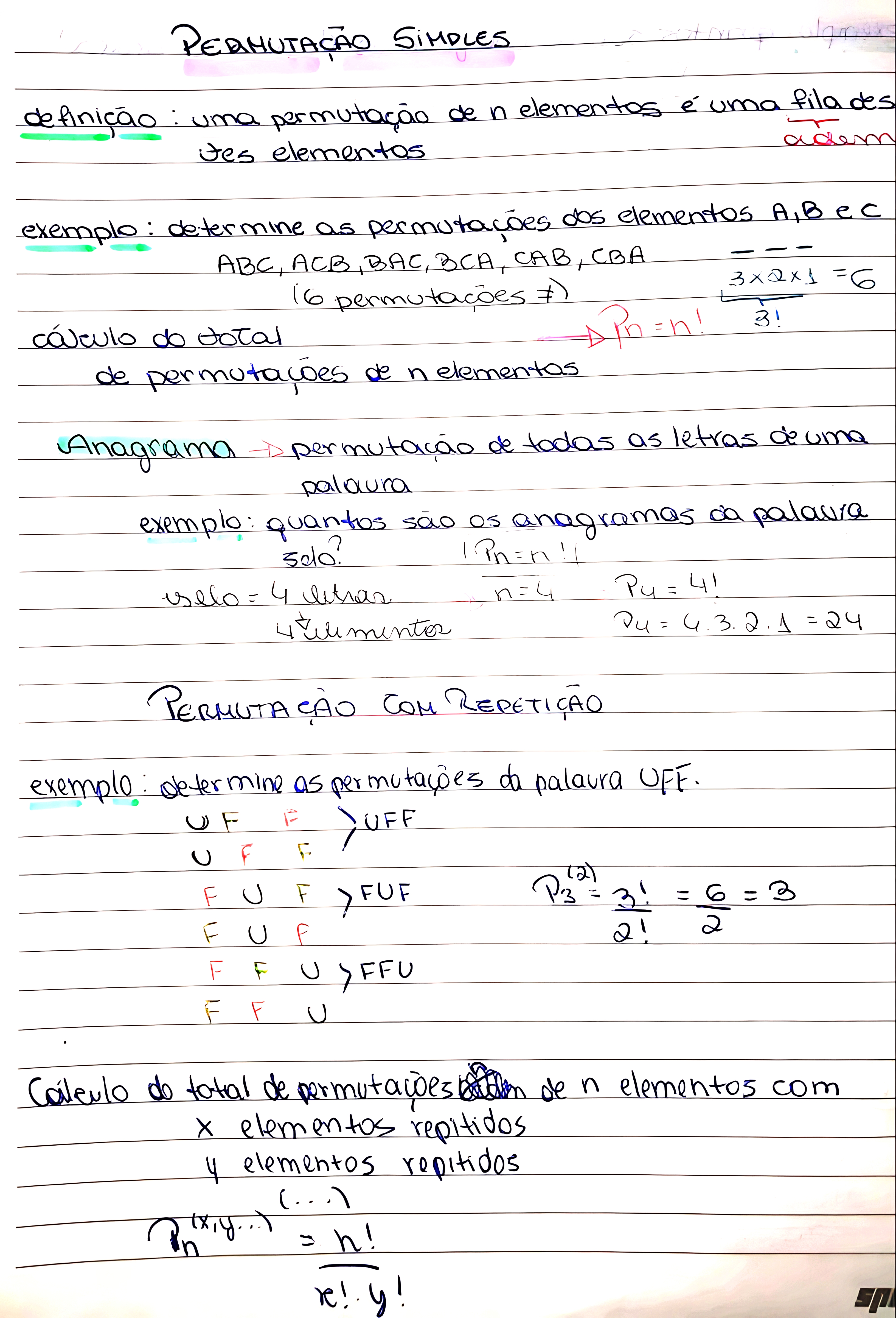 MAPA MENTAL SOBRE PERMUTAÇÃO