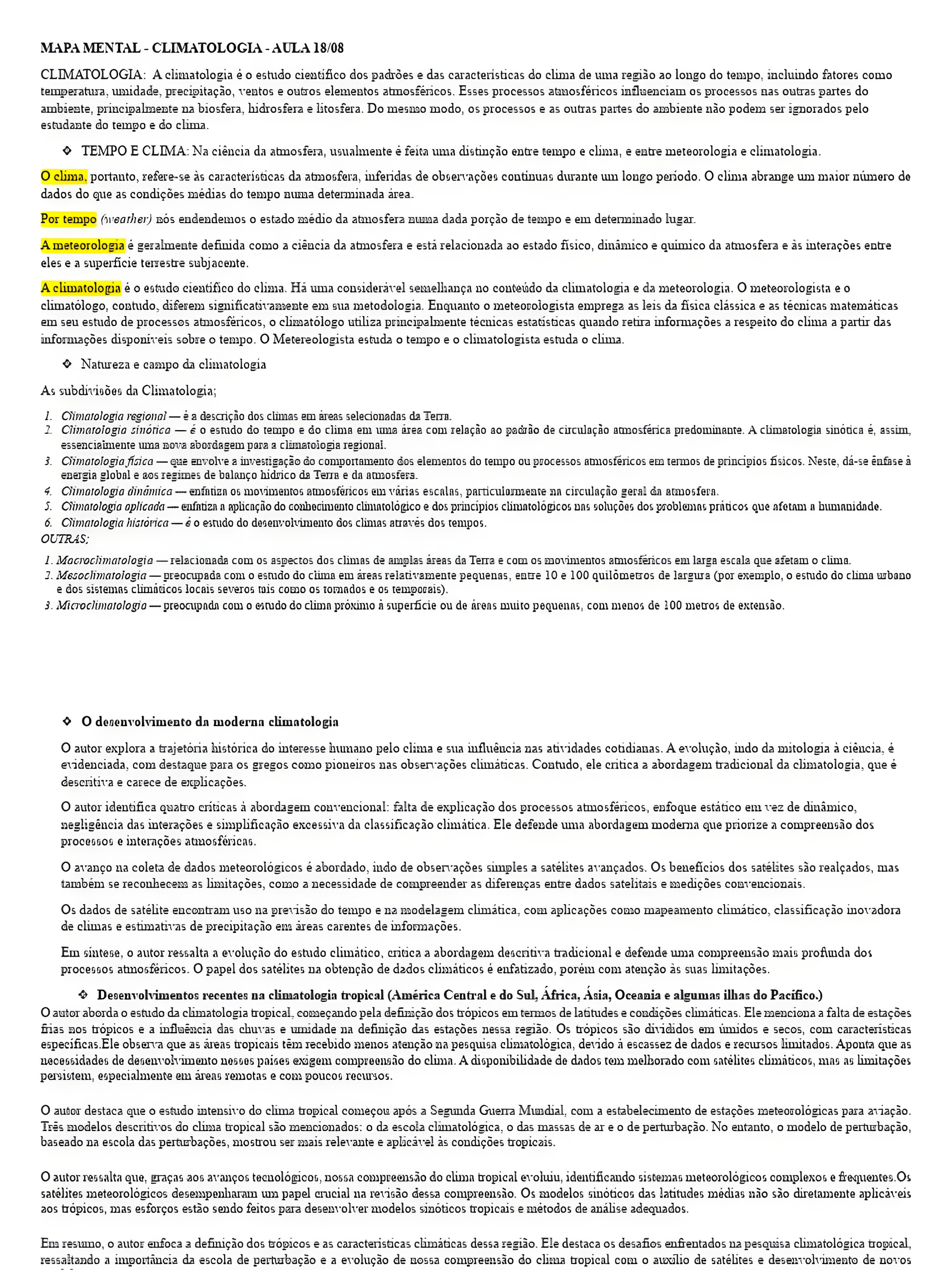 MAPA MENTAL SOBRE CLIMATOLOGIA