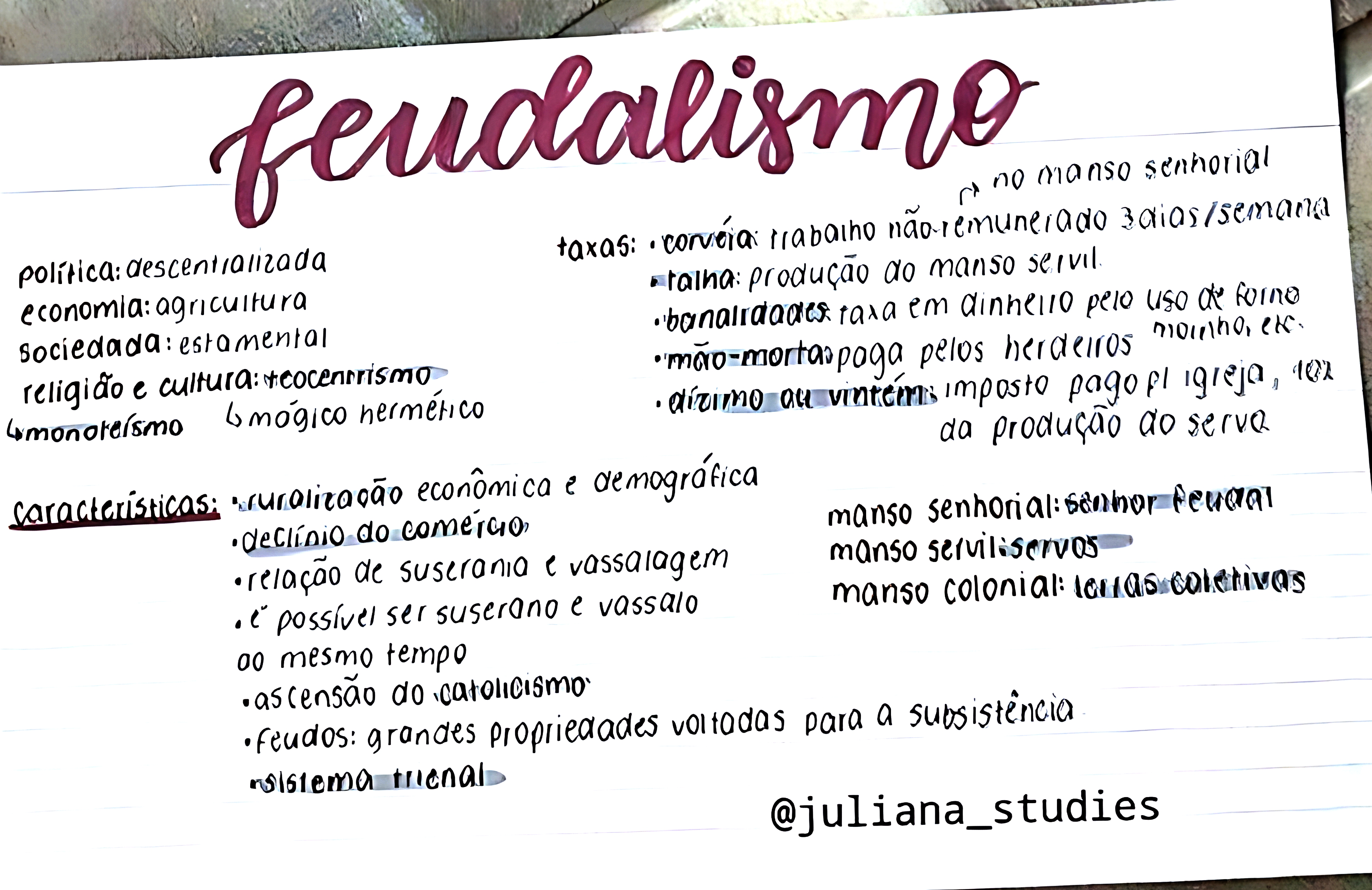 MAPA MENTAL SOBRE SISTEMA FEUDAL