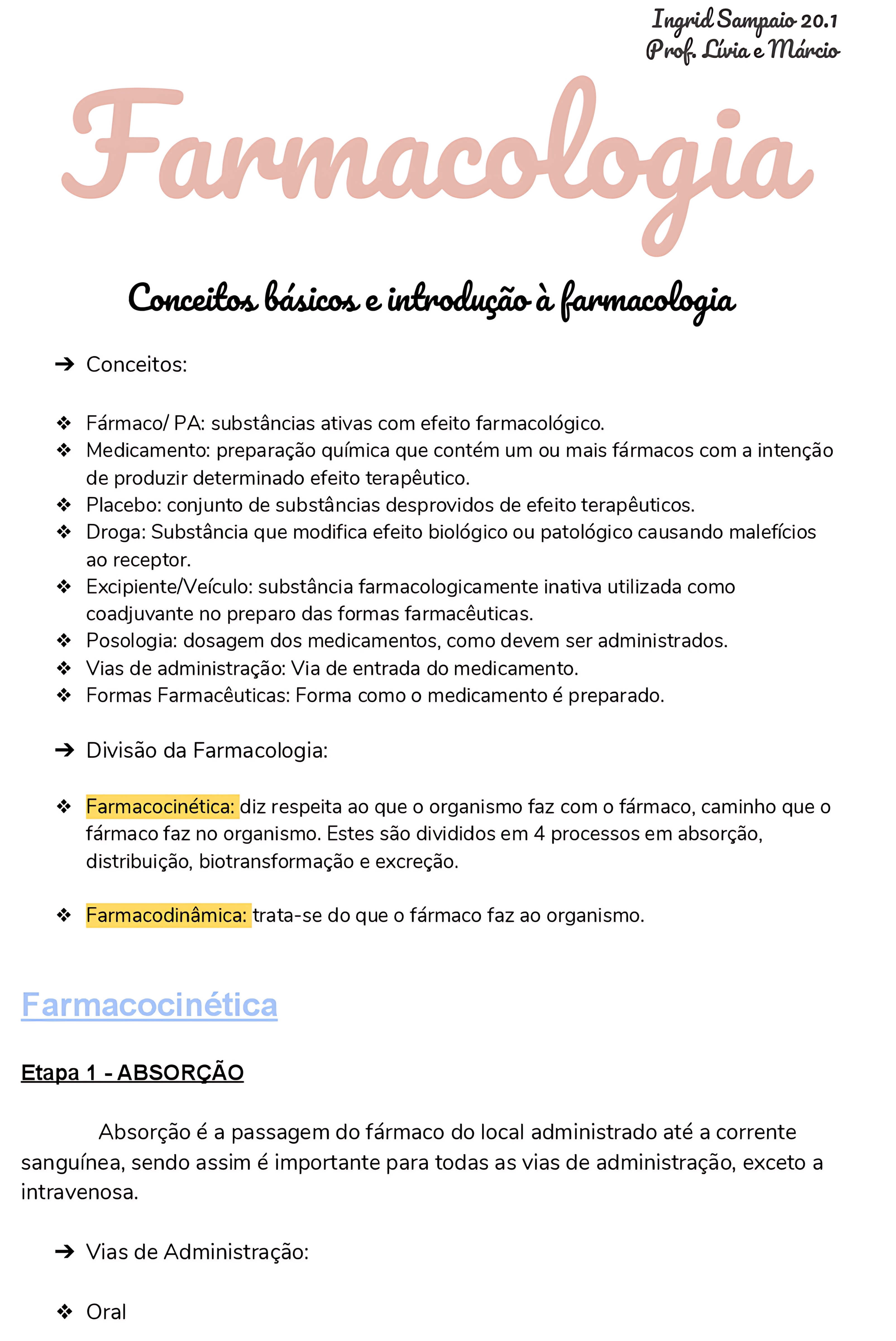 MAPA MENTAL SOBRE FARMACOLOGIA