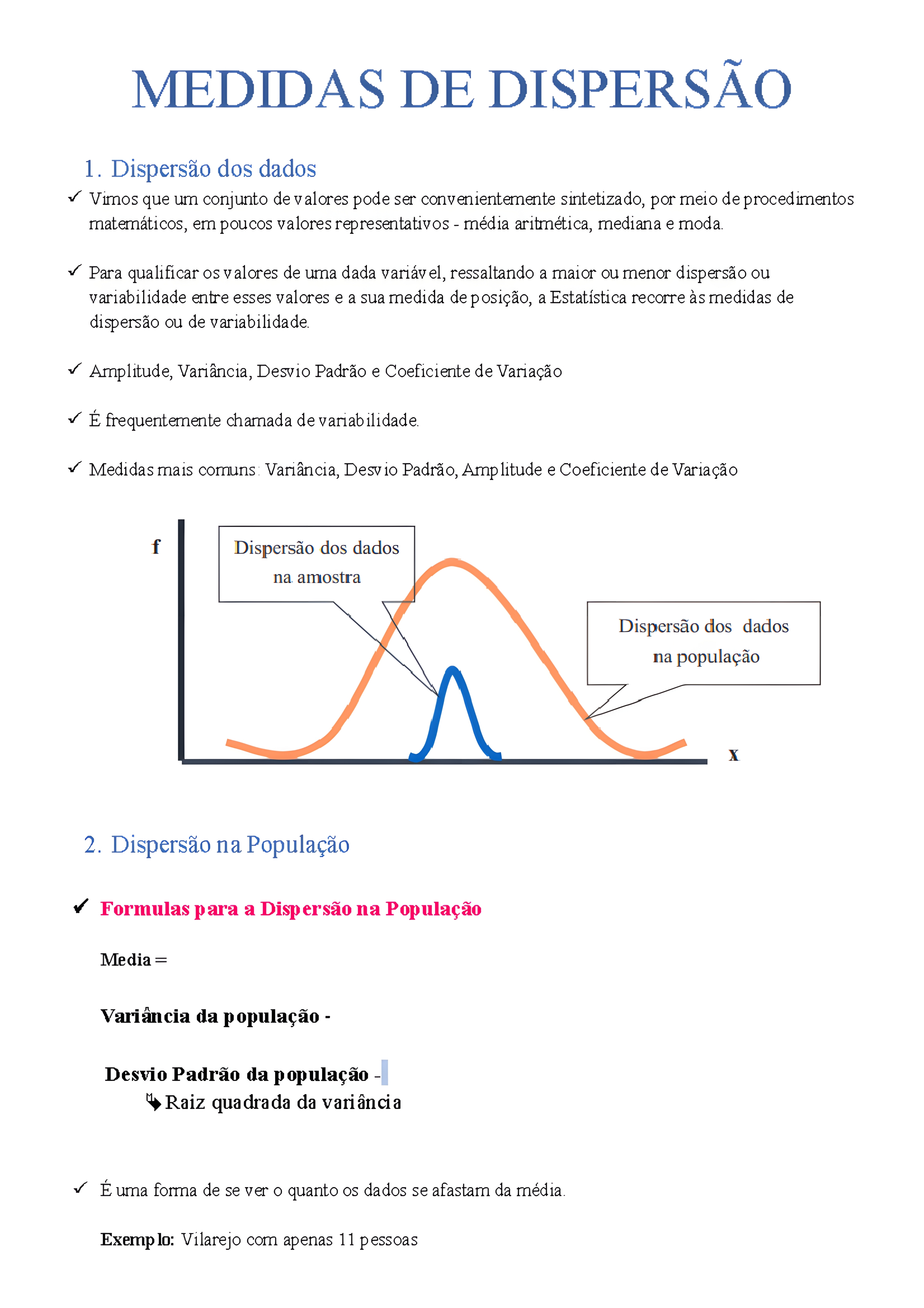MAPA MENTAL SOBRE MEDIDAS DE DISPERSAO