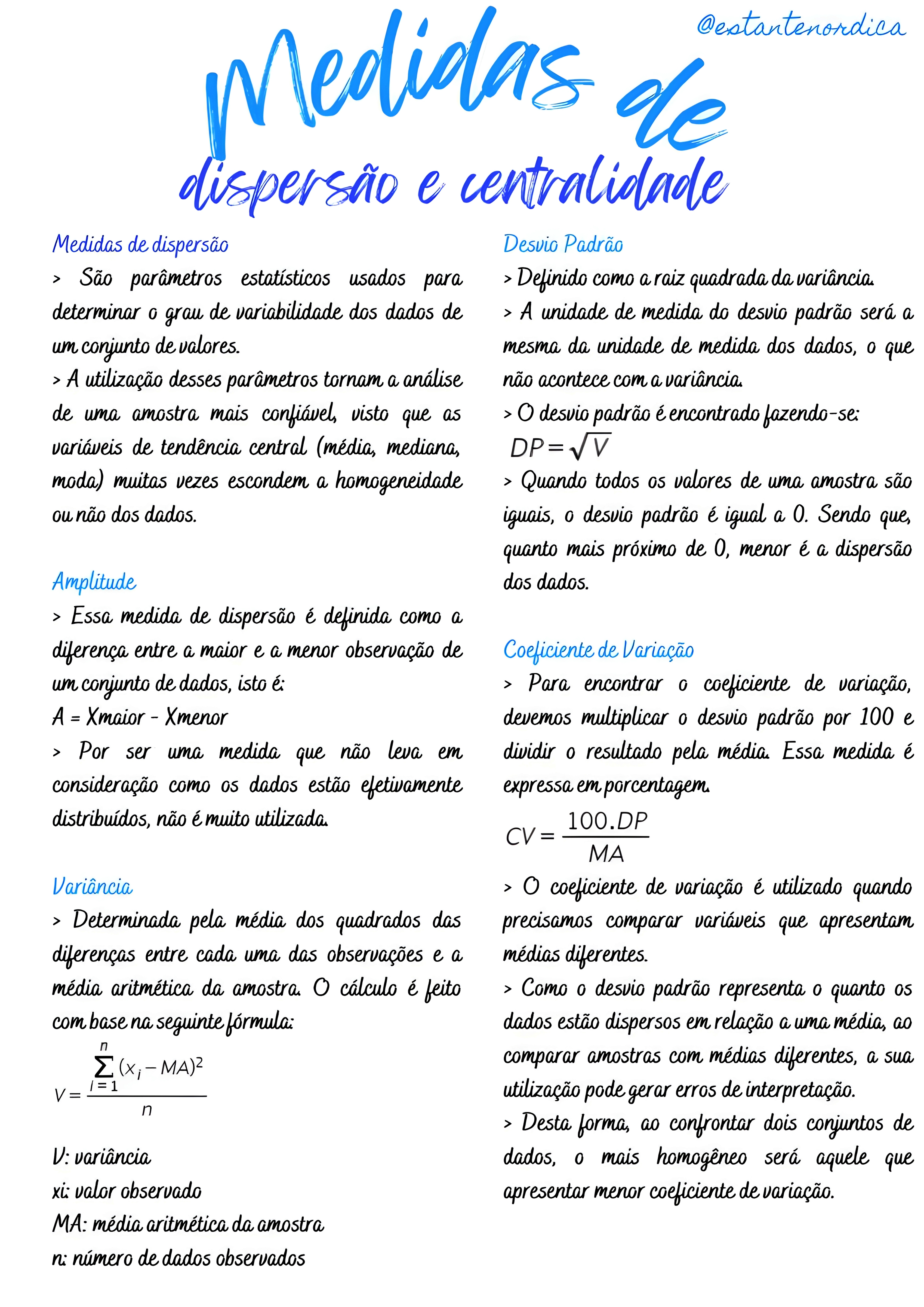 MAPA MENTAL SOBRE MEDIDAS DE DISPERSAO
