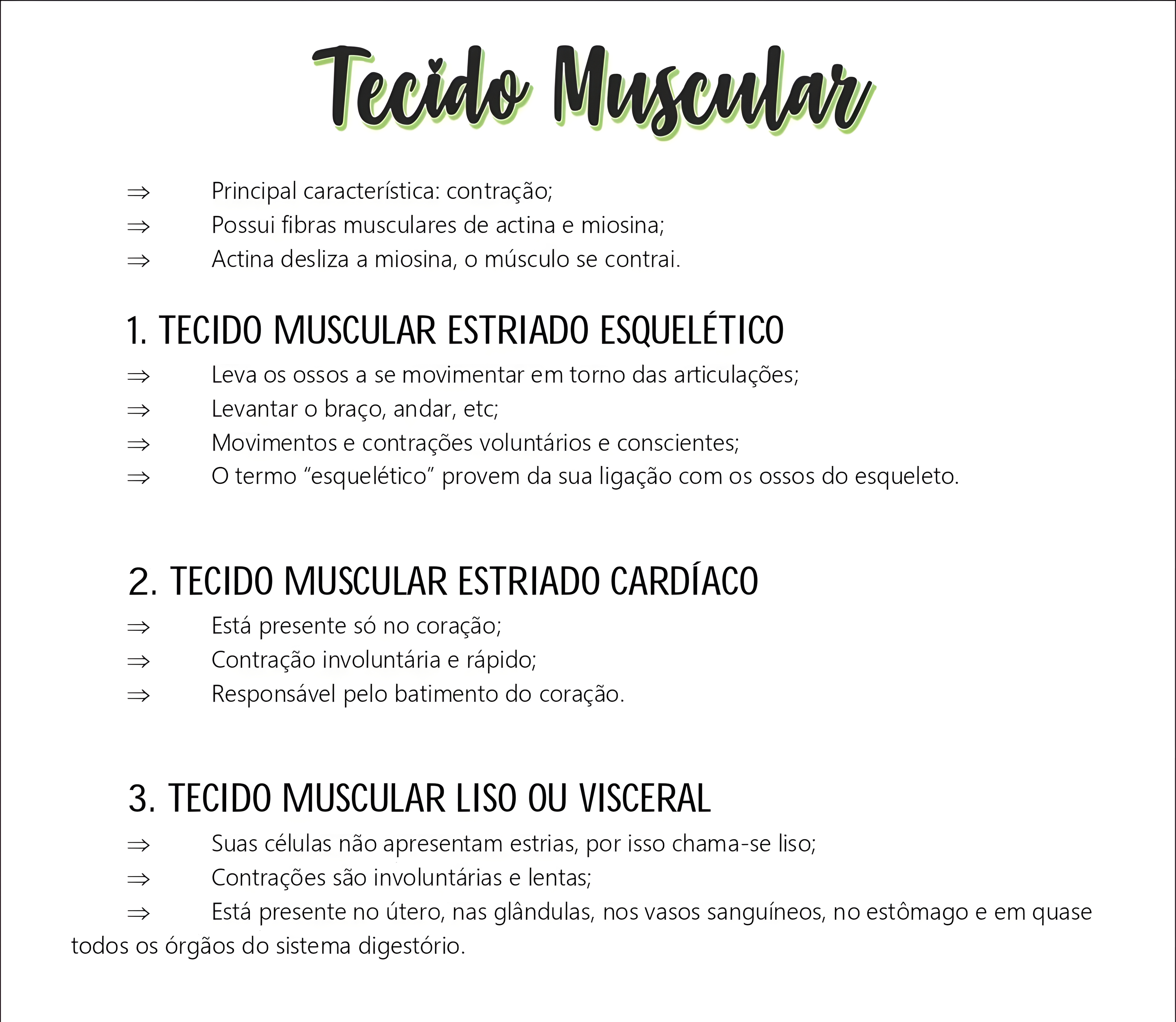 MAPA MENTAL SOBRE TECIDO MUSCULAR