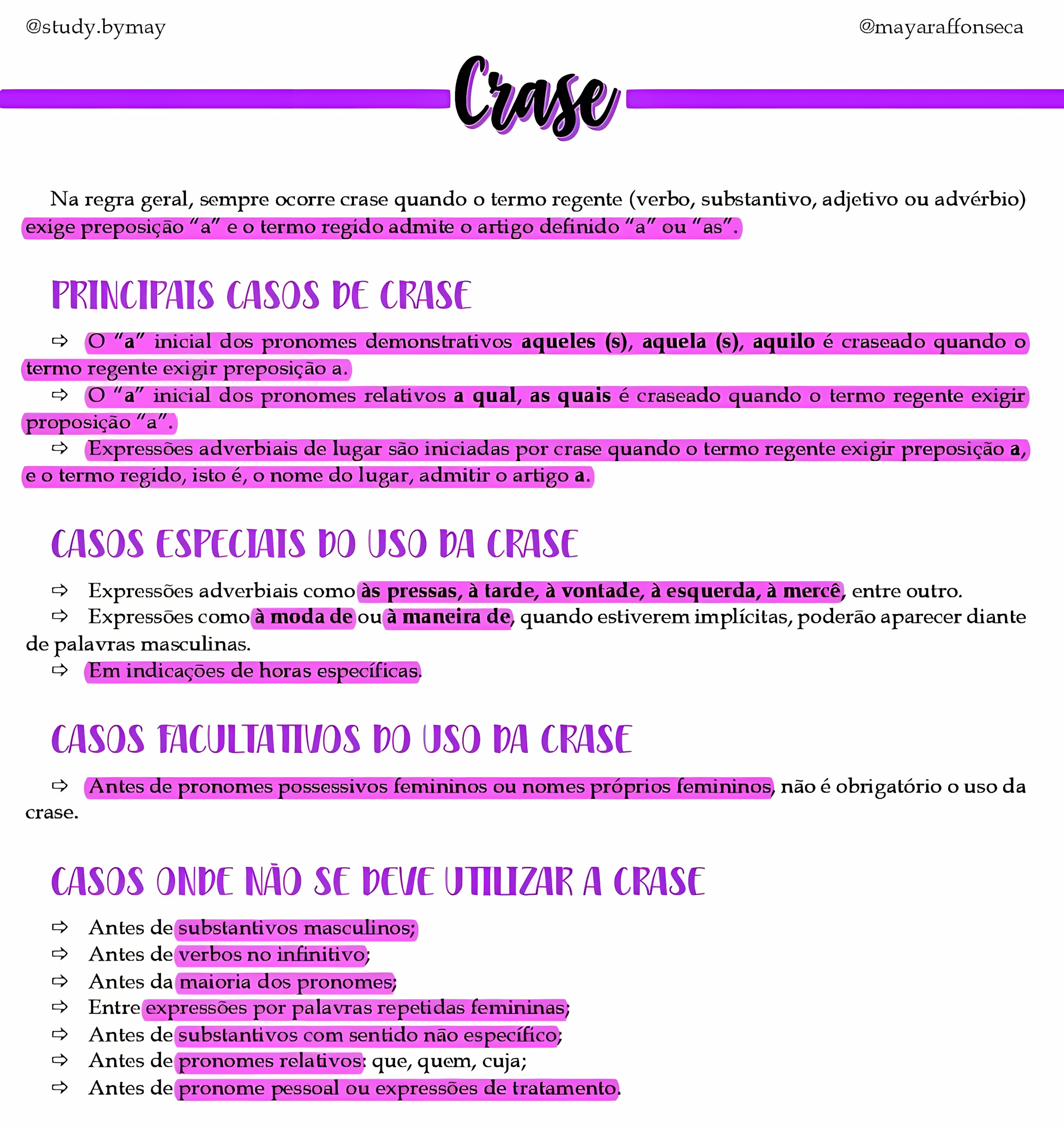 MAPA MENTAL SOBRE CRASE