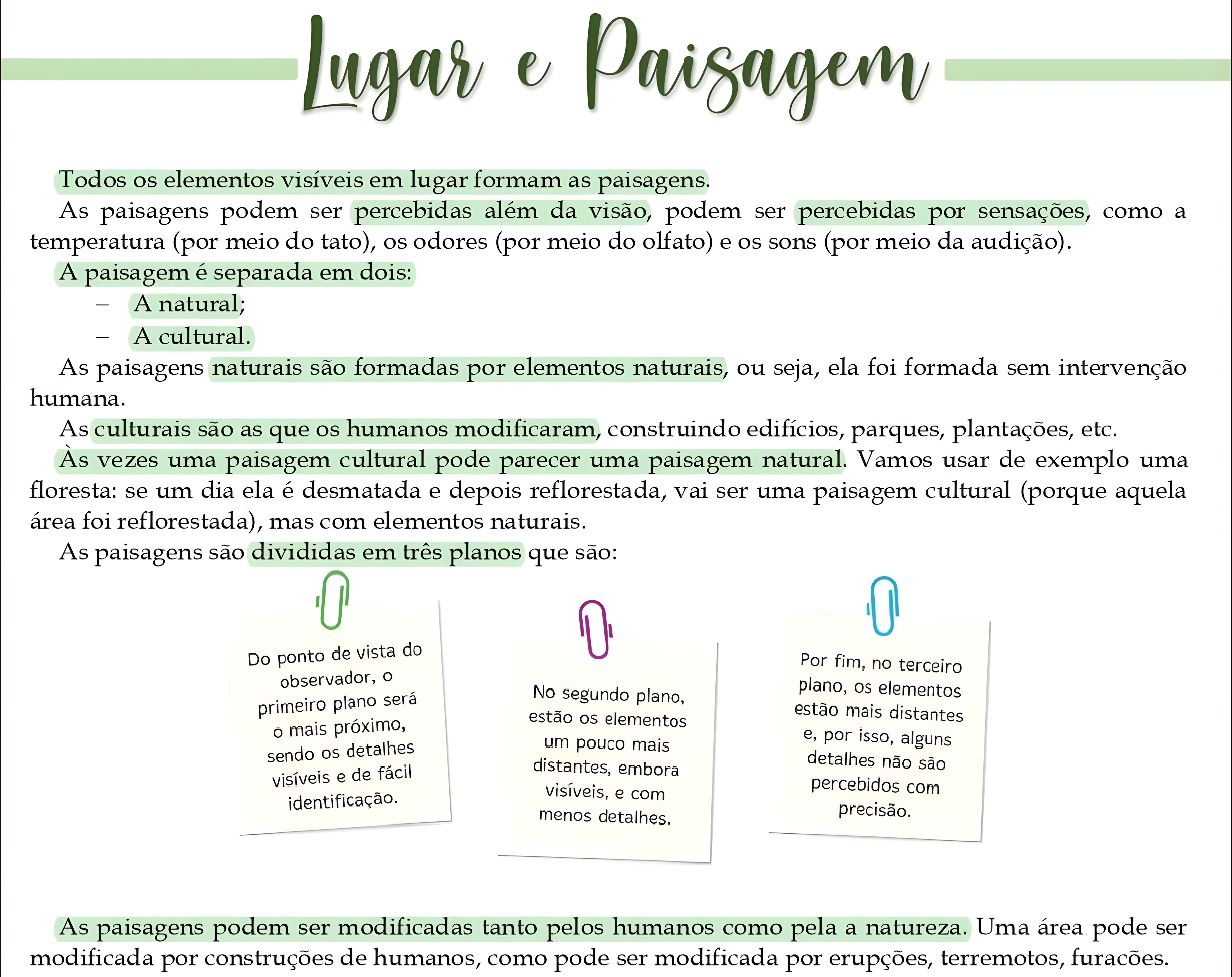 MAPA MENTAL SOBRE PAISAGEM