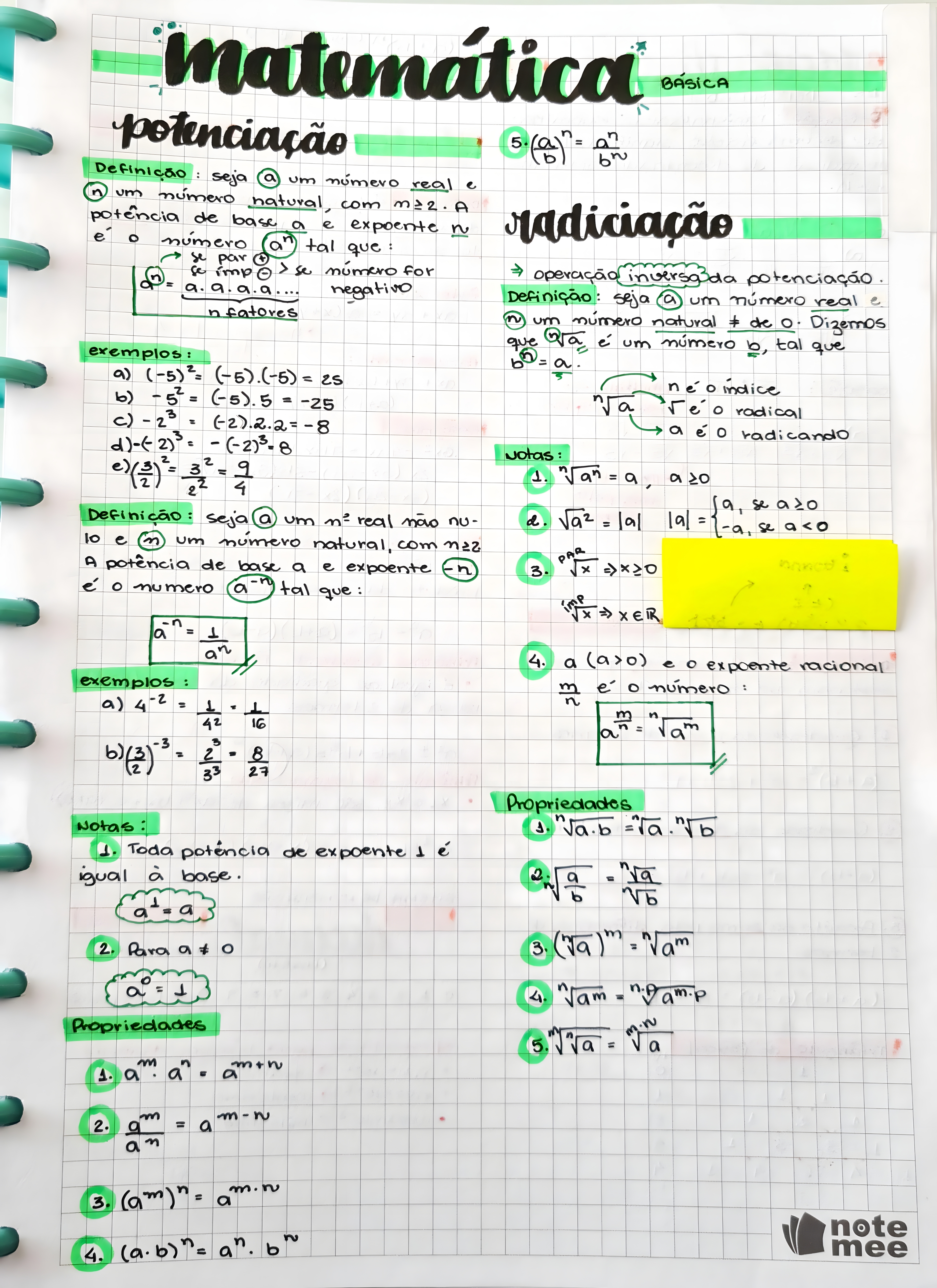 MAPA MENTAL SOBRE POTENCIACAO