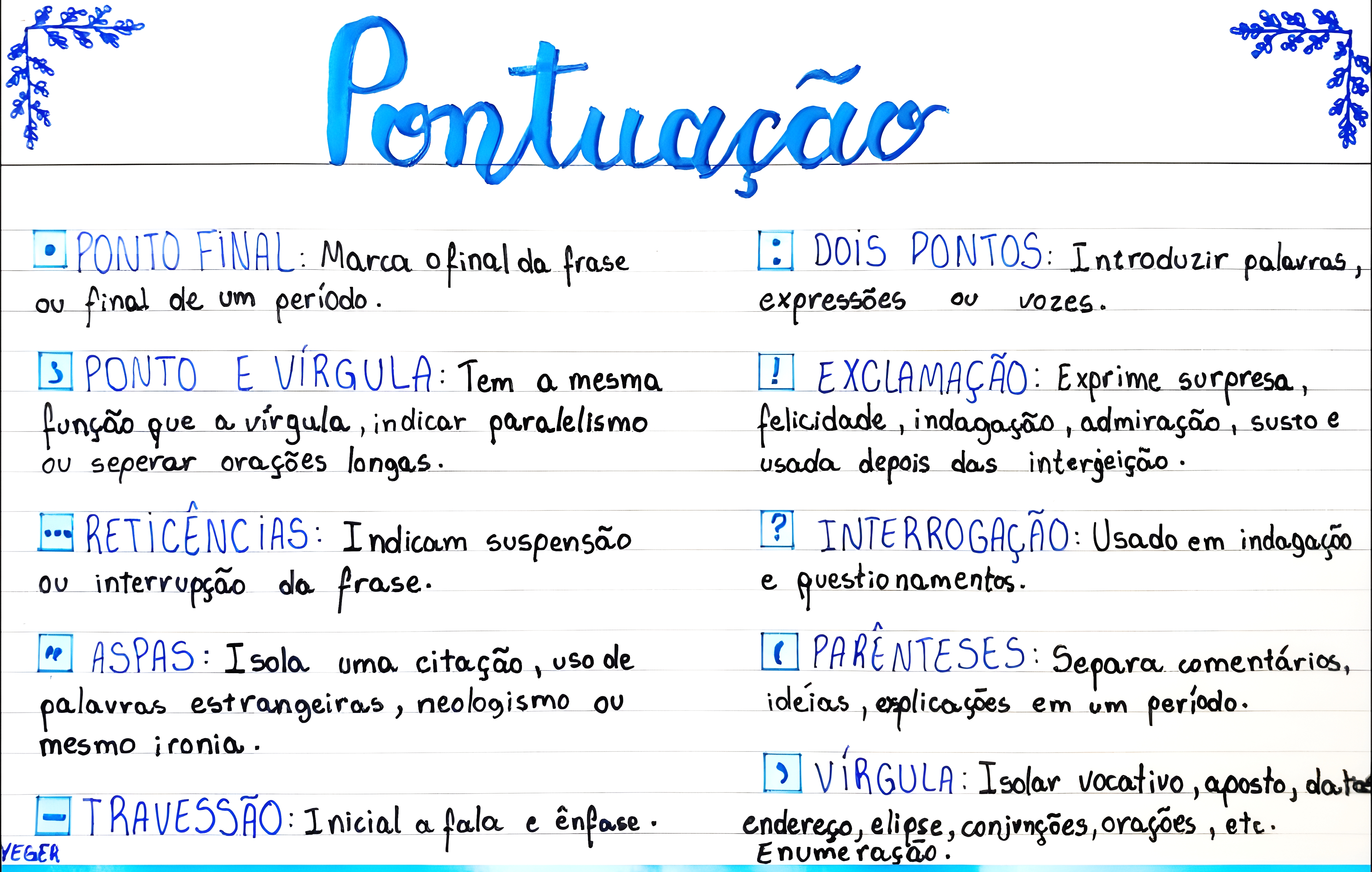 MAPA MENTAL SOBRE SINAIS DE PONTUACAO