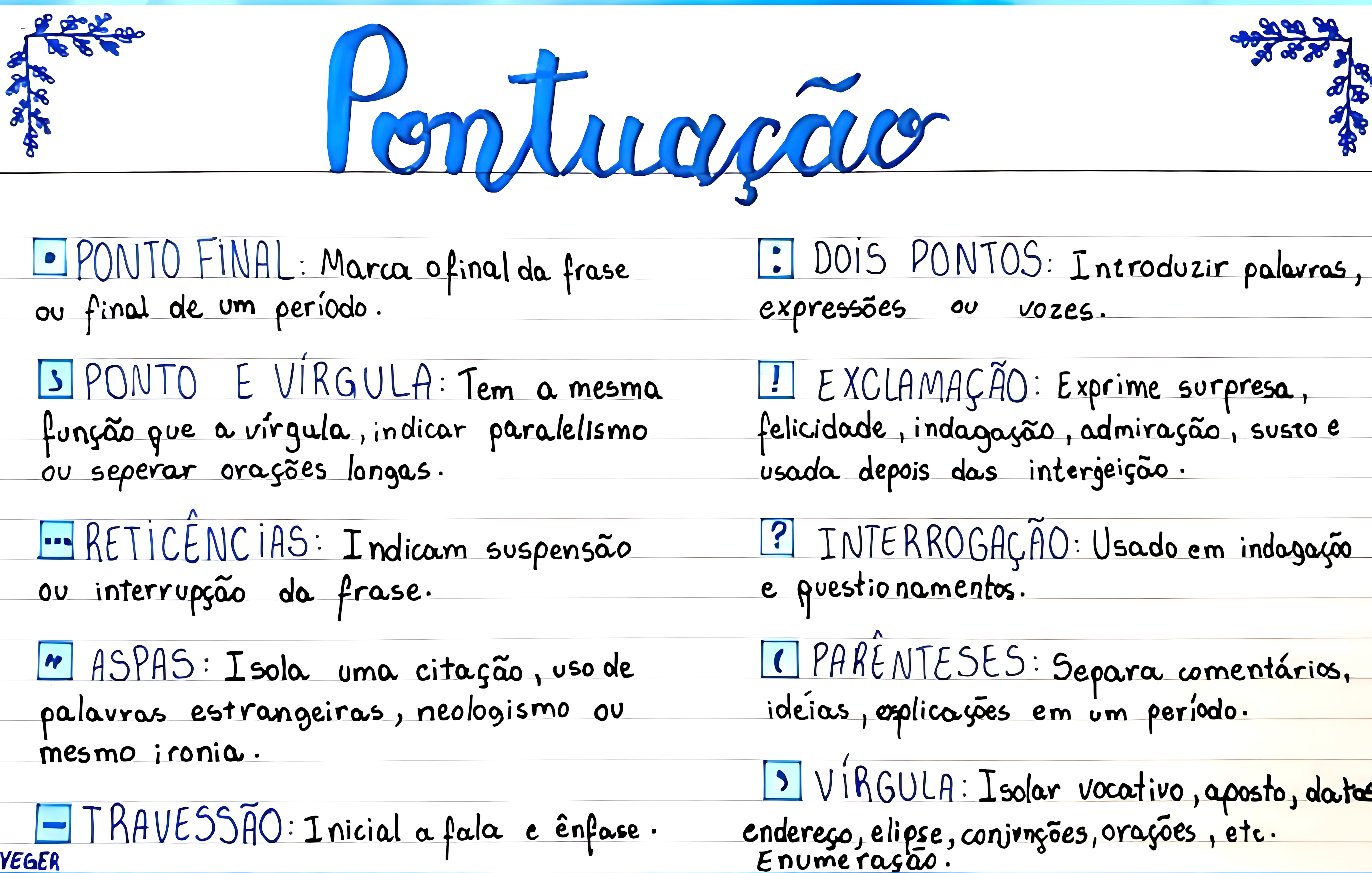 MAPA MENTAL SOBRE SINAIS DE PONTUACAO