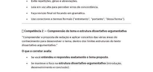 MAPA MENTAL SOBRE AS COMPETENCIAS DA REDACAO