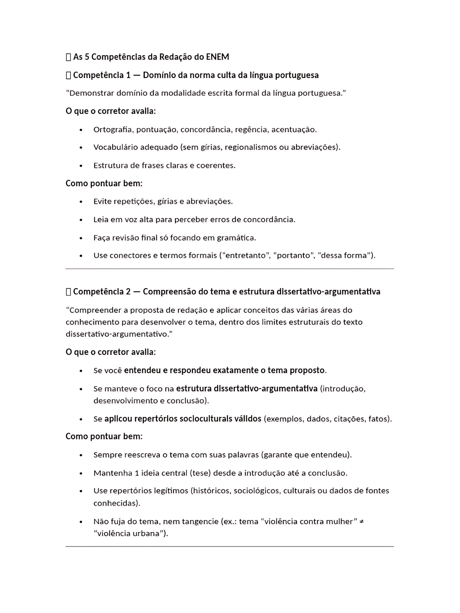 MAPA MENTAL SOBRE AS COMPETENCIAS DA REDACAO
