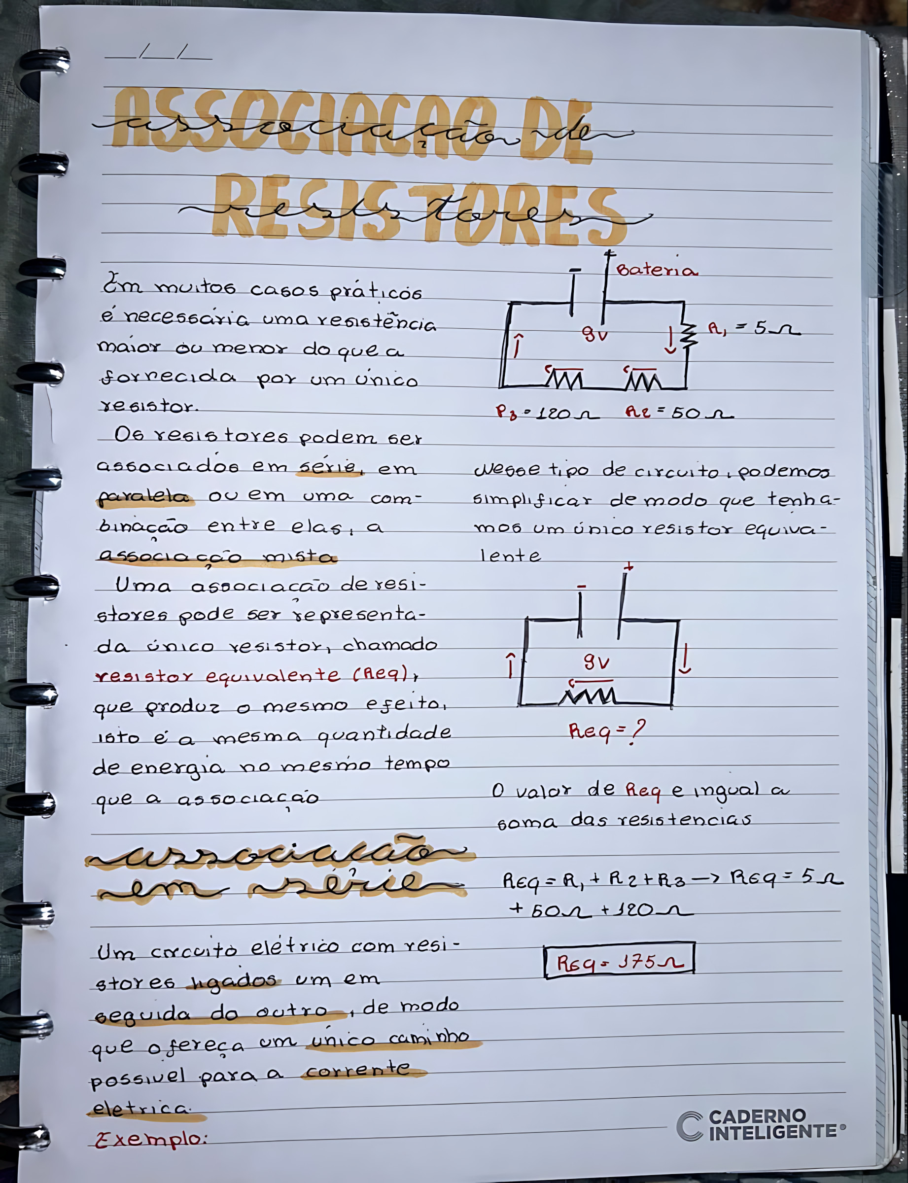 MAPA MENTAL SOBRE ASSOCIAÇÃO DE RESISTORES