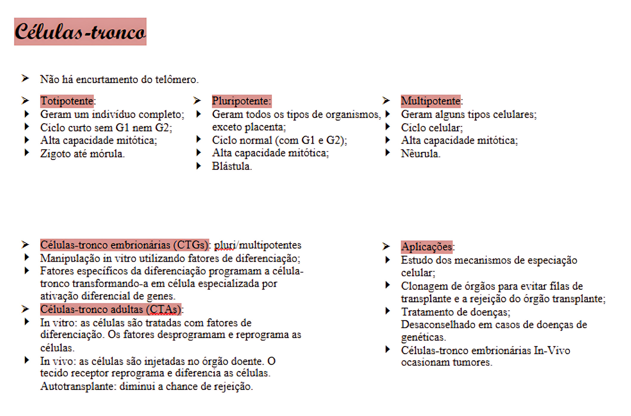 MAPA MENTAL SOBRE CÉLULAS-TRONCO