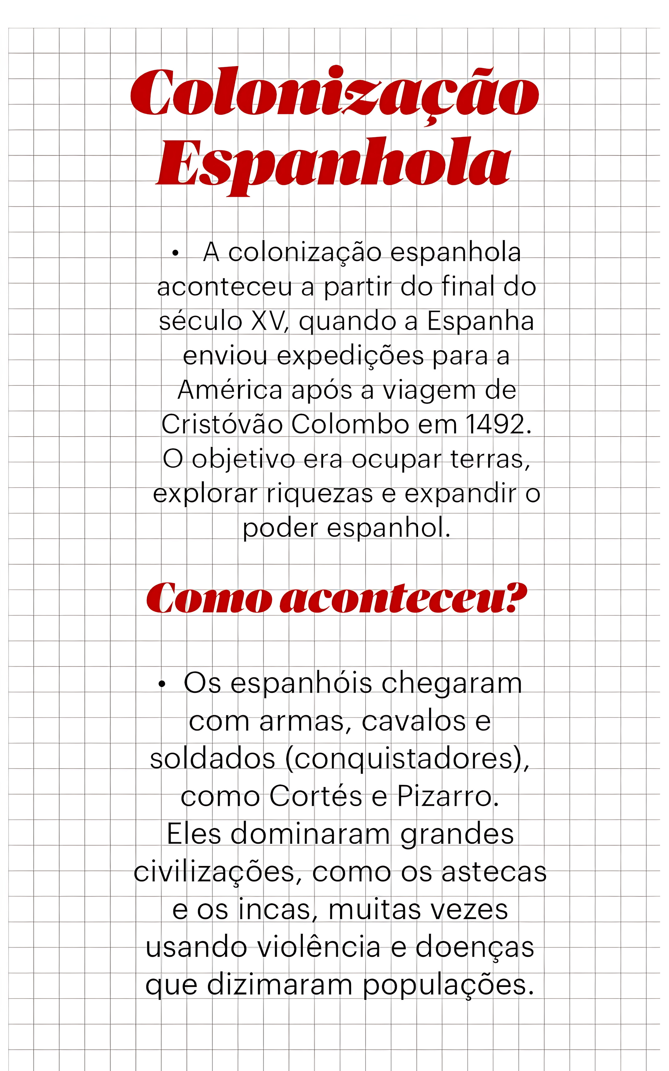 COLONIZAÇÃO ESPANHOLA