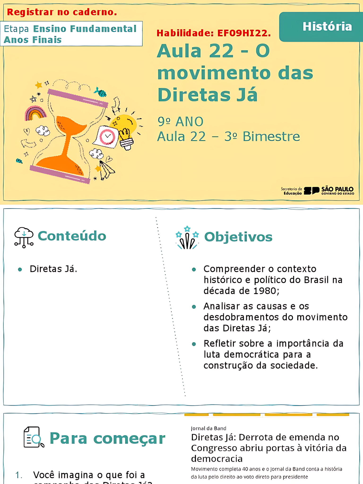 MAPA MENTAL SOBRE DIRETAS JÁ