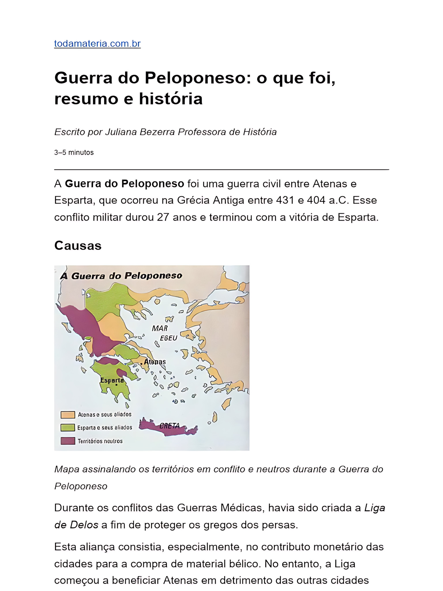 MAPA MENTAL SOBRE GUERRA DO PELOPONESO