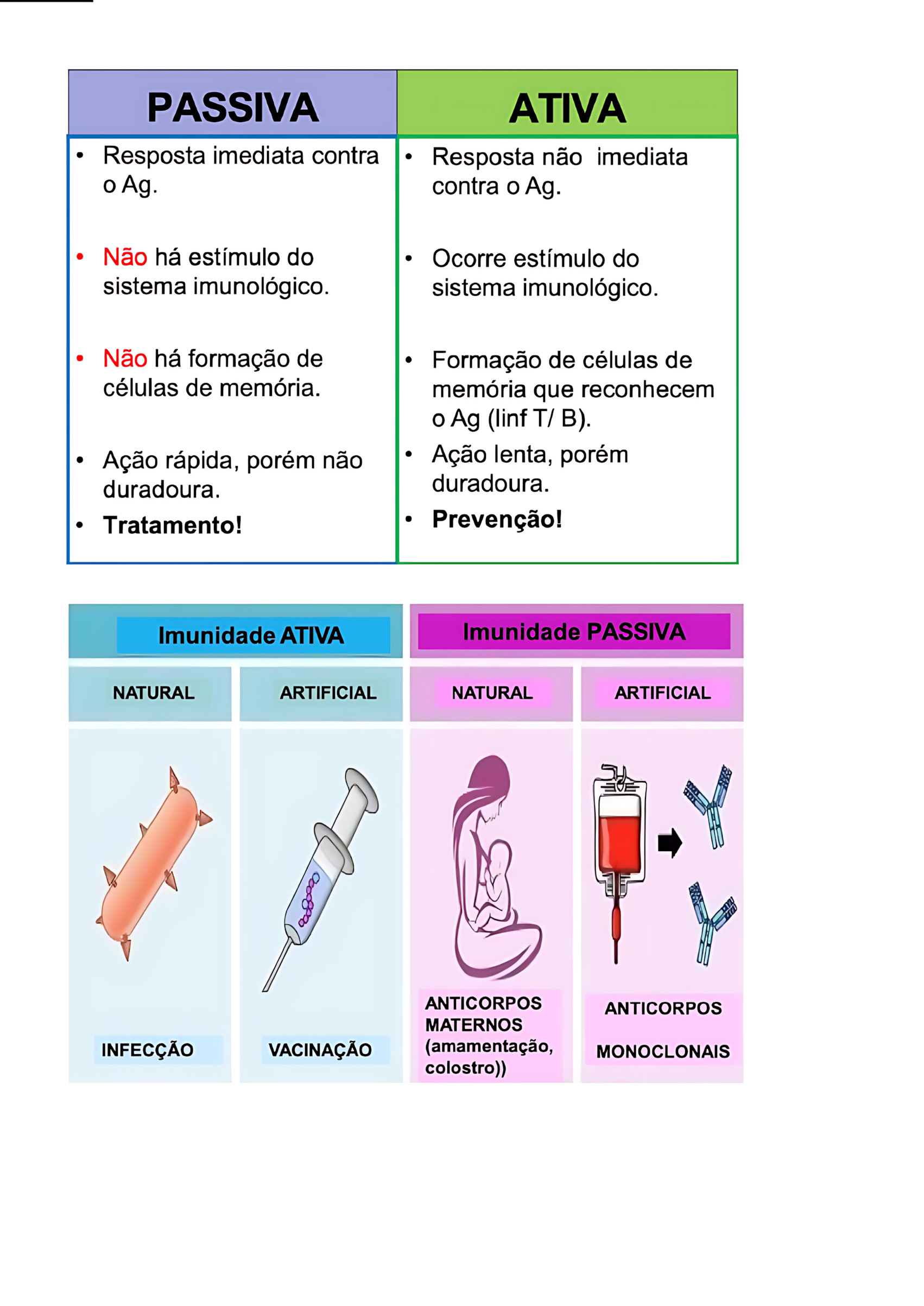 IMUNIDADE ATIVA E PASSIVA