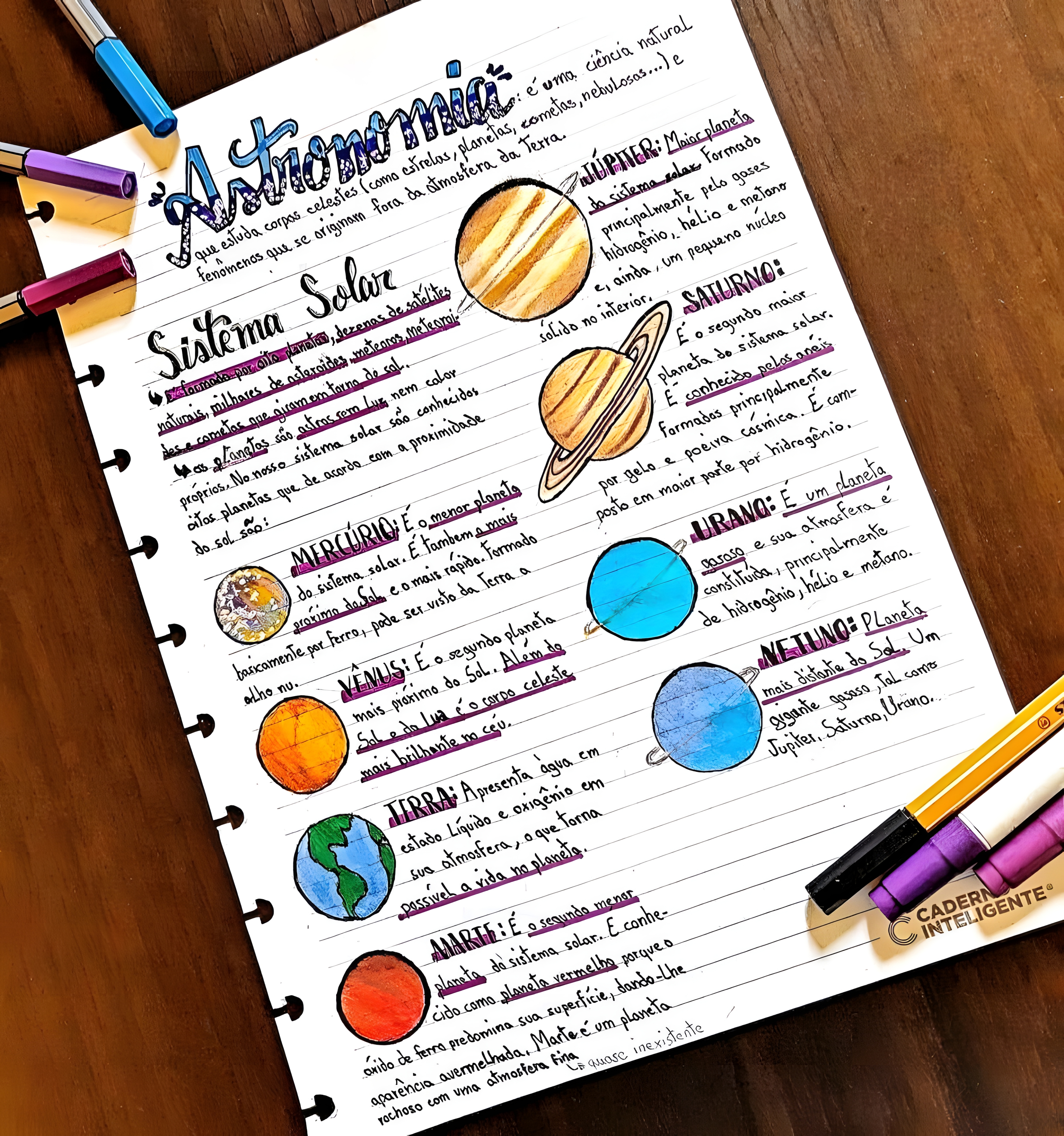 MAPA MENTAL SOBRE O SISTEMA SOLAR