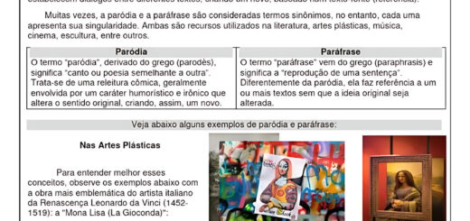 MAPA MENTAL SOBRE PARODIA E PARAFRASE
