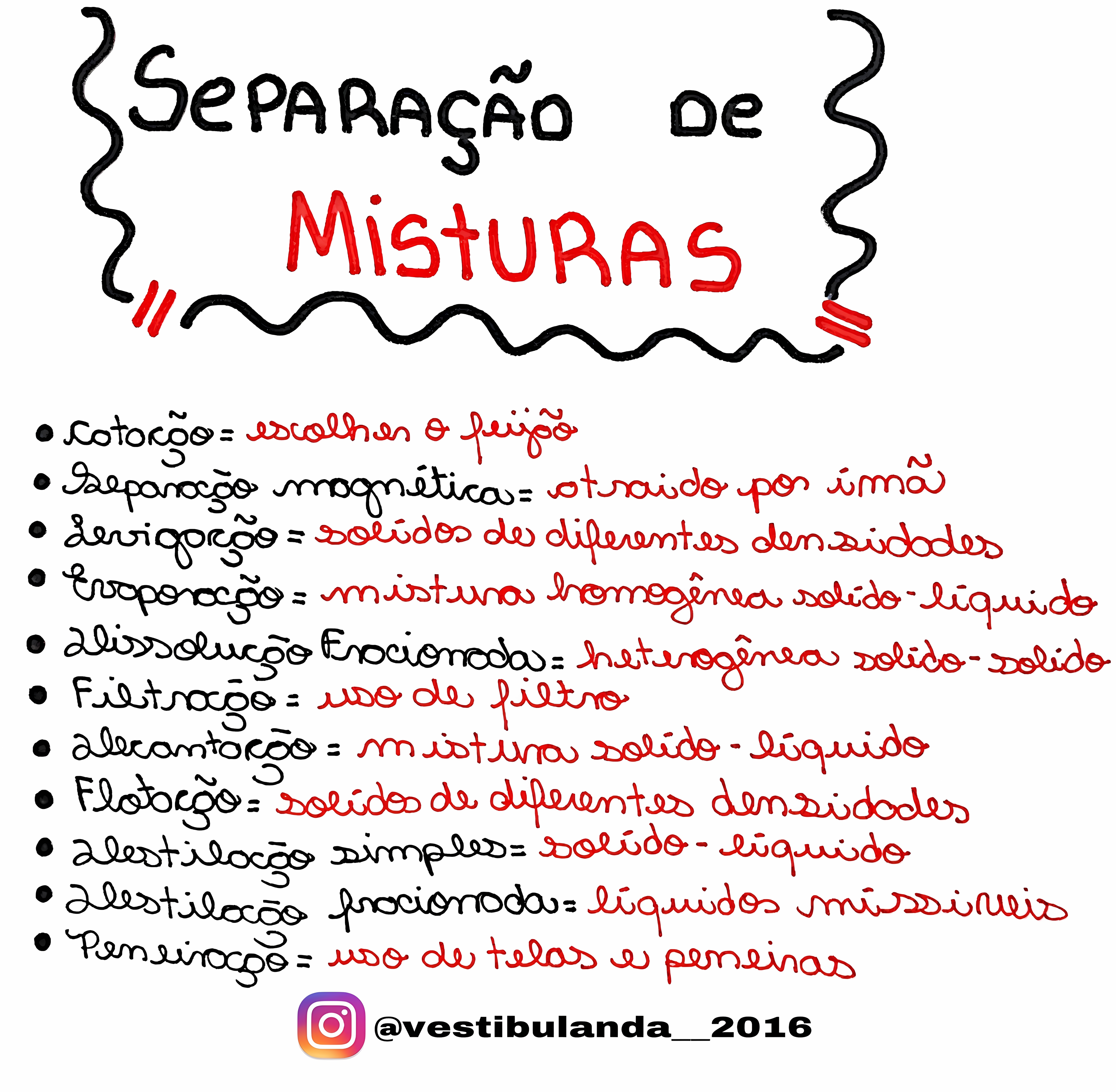 MAPA MENTAL SOBRE SEPARACAO DE MISTURAS