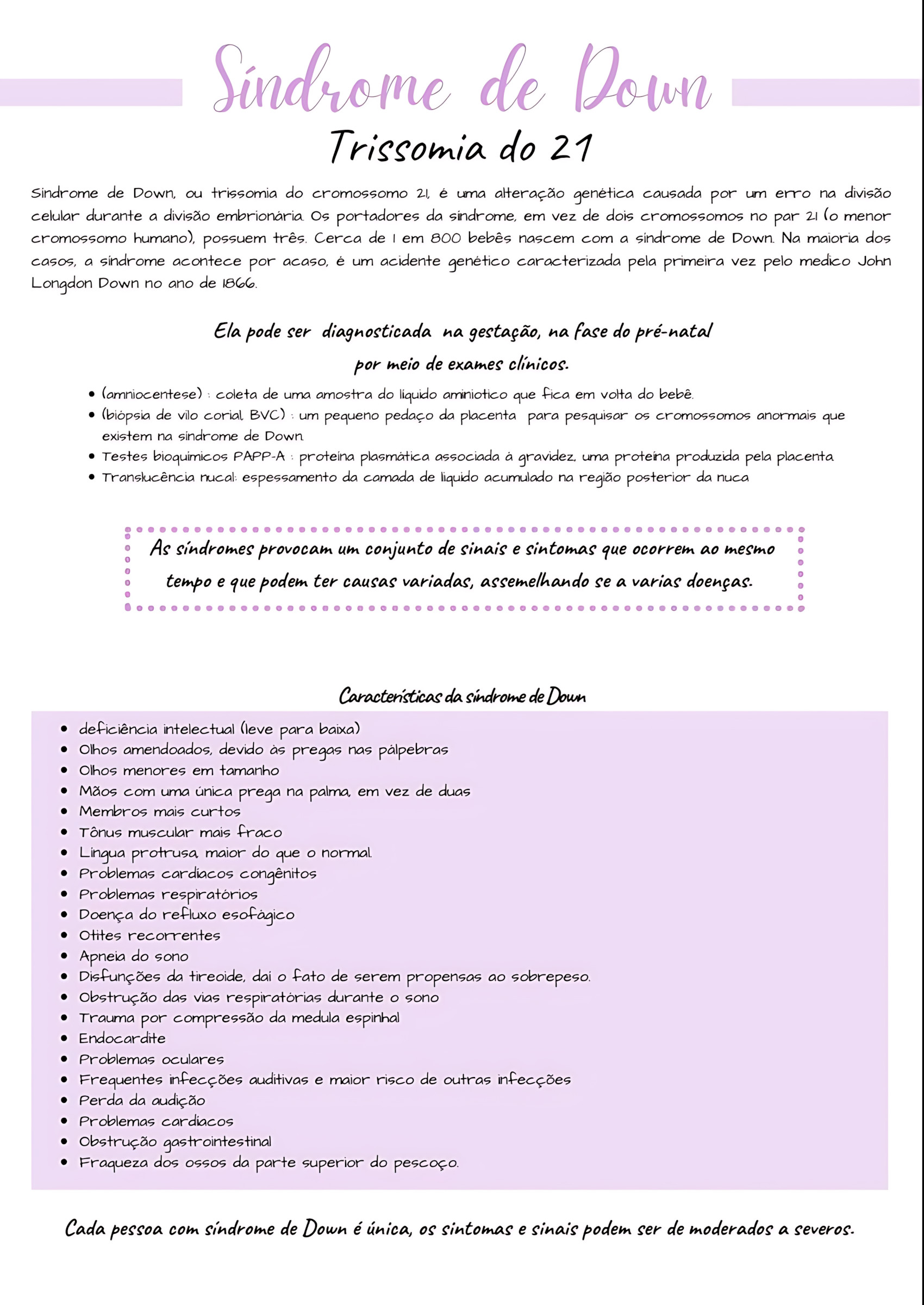 MAPA MENTAL SOBRE SÍNDROME DE DOWN
