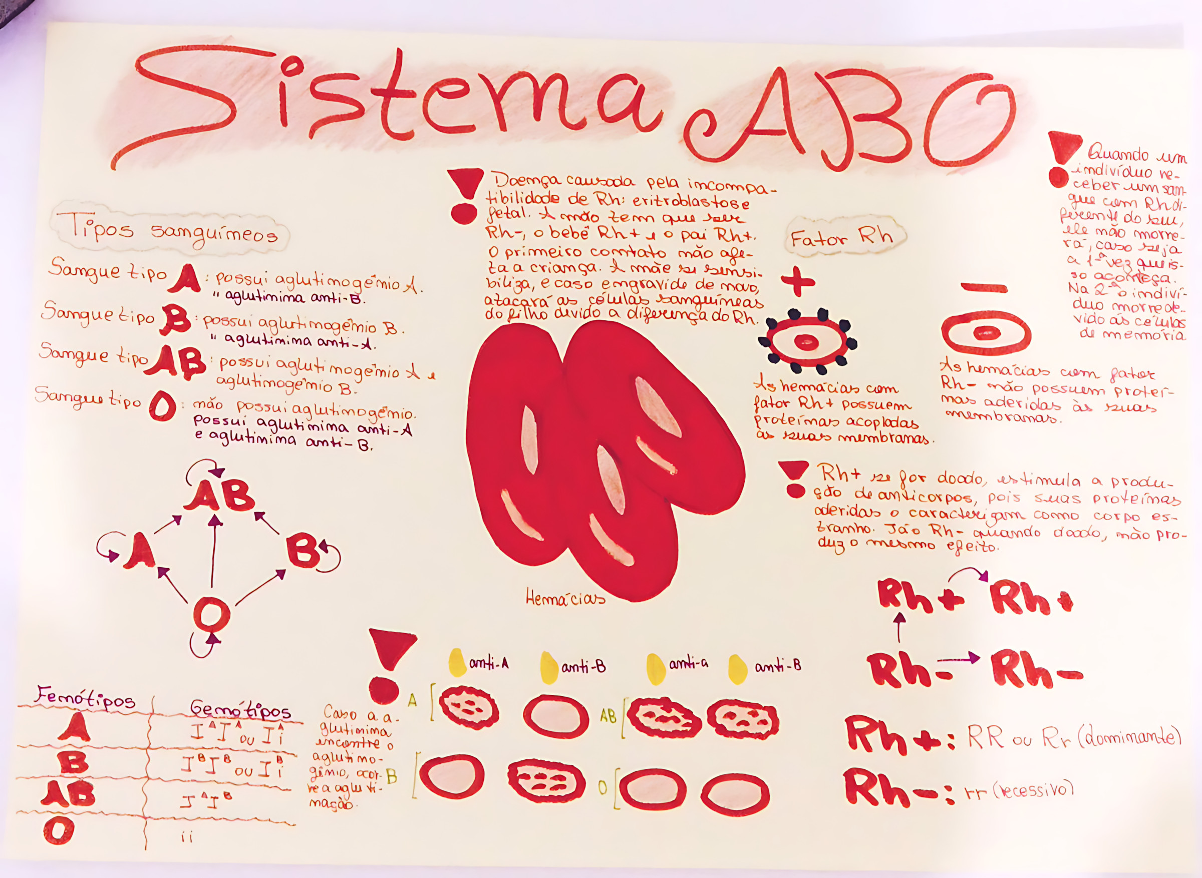 MAPA MENTAL SOBRE SISTEMA ABO E FATOR RH