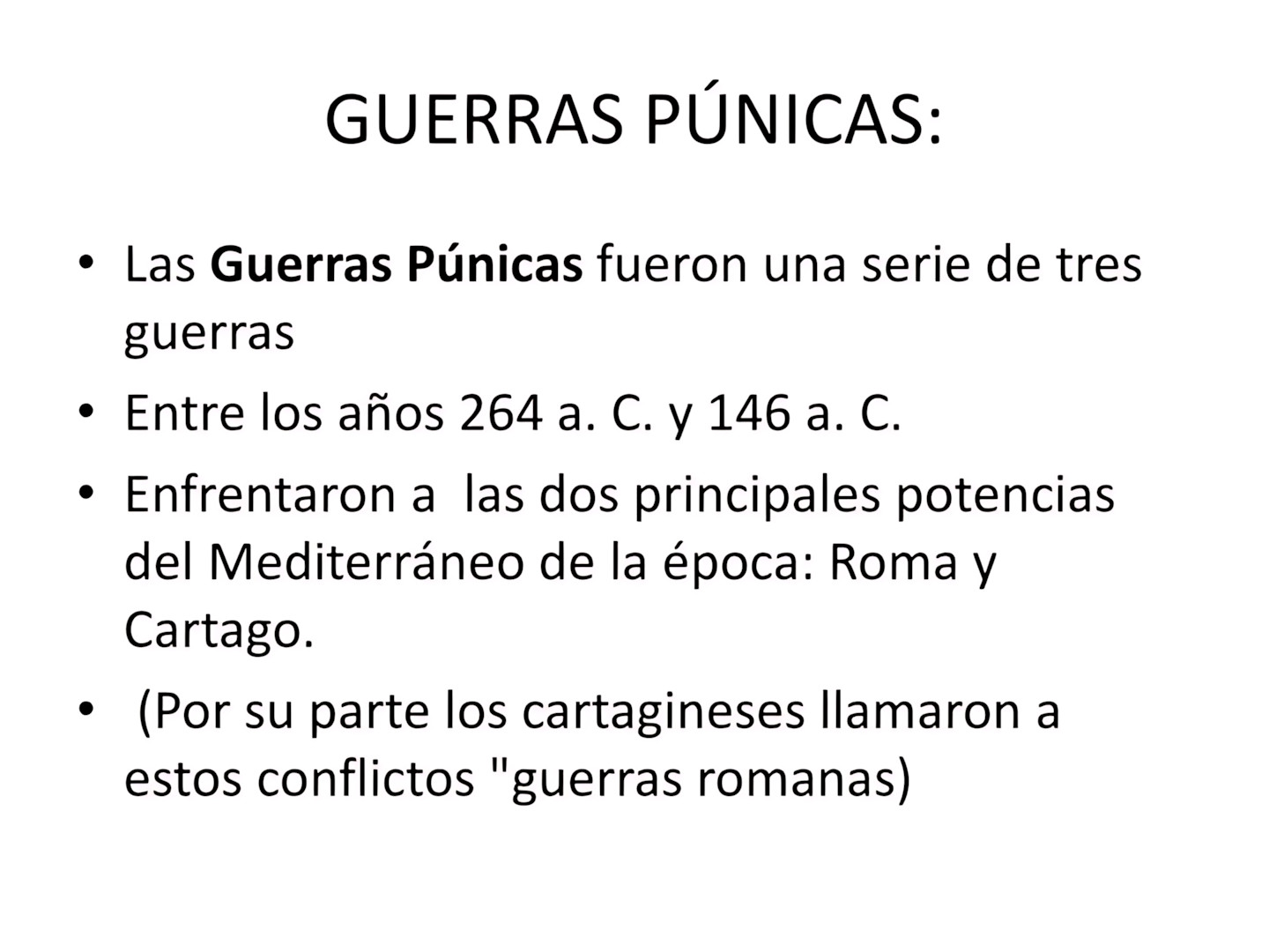MAPA MENTAL SOBRE GUERRAS PÚNICAS