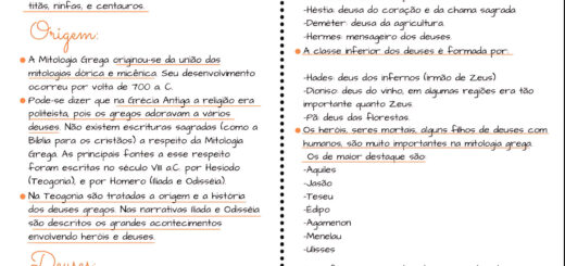 MAPA MENTAL SOBRE MITOLOGIA GREGA