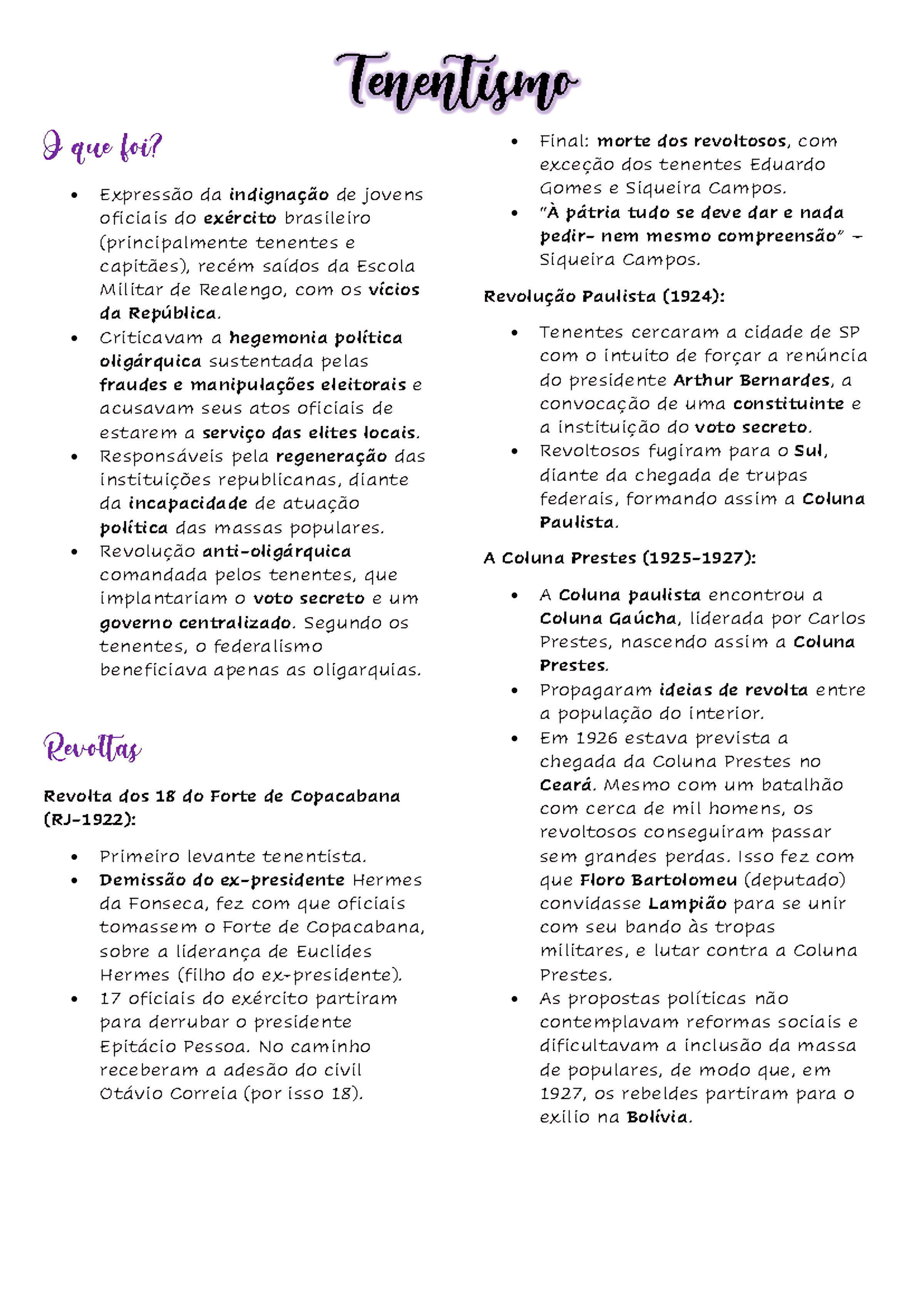 MAPA MENTAL SOBRE TENENTISMO