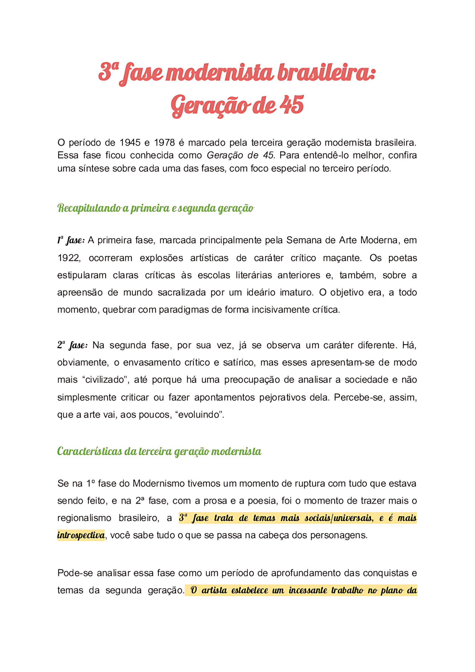 MAPA MENTAL SOBRE GERAÇÃO DE 45