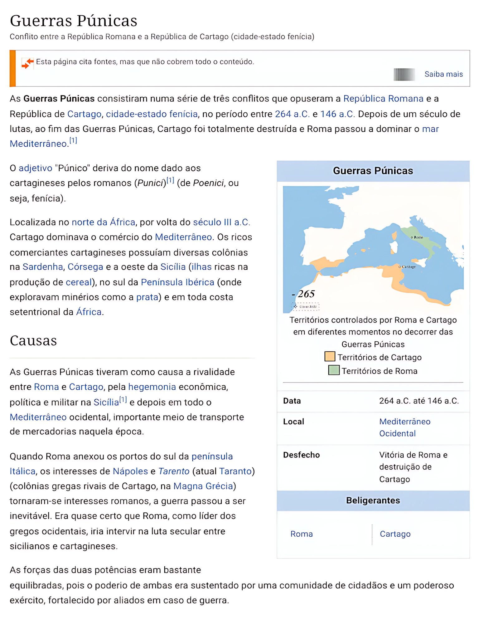 MAPA MENTAL SOBRE GUERRAS PÚNICAS